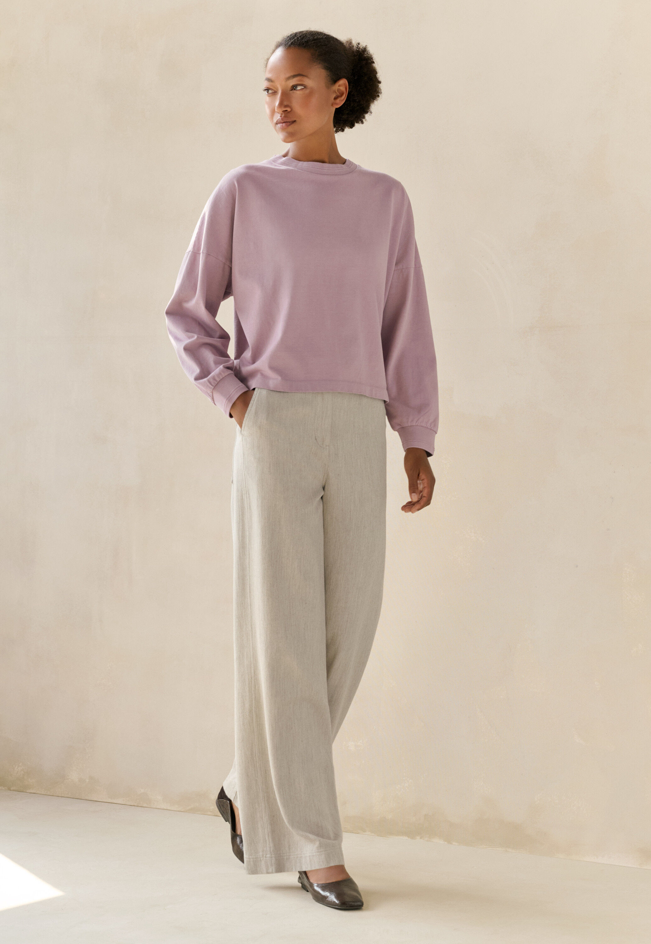 Jersey sweatshirt, Soft mauve, large