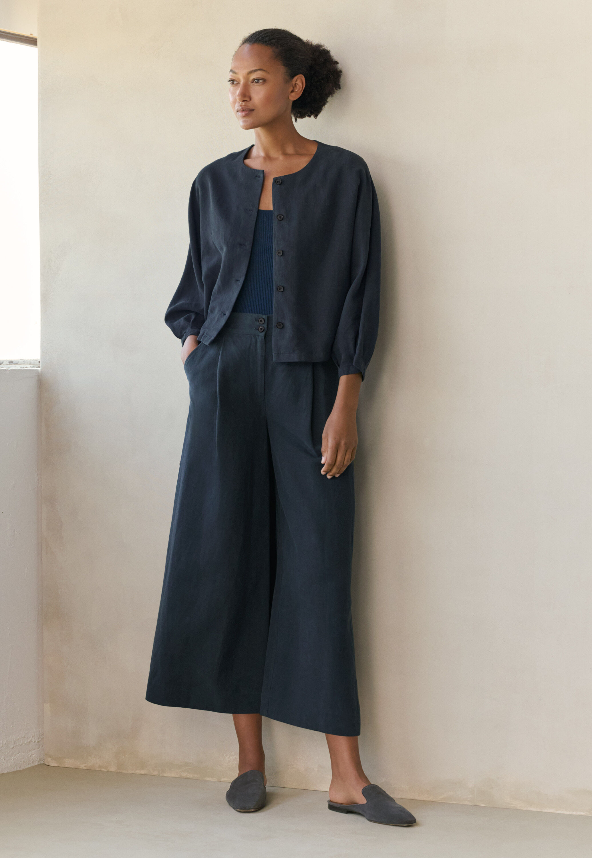 Pleat-front trousers