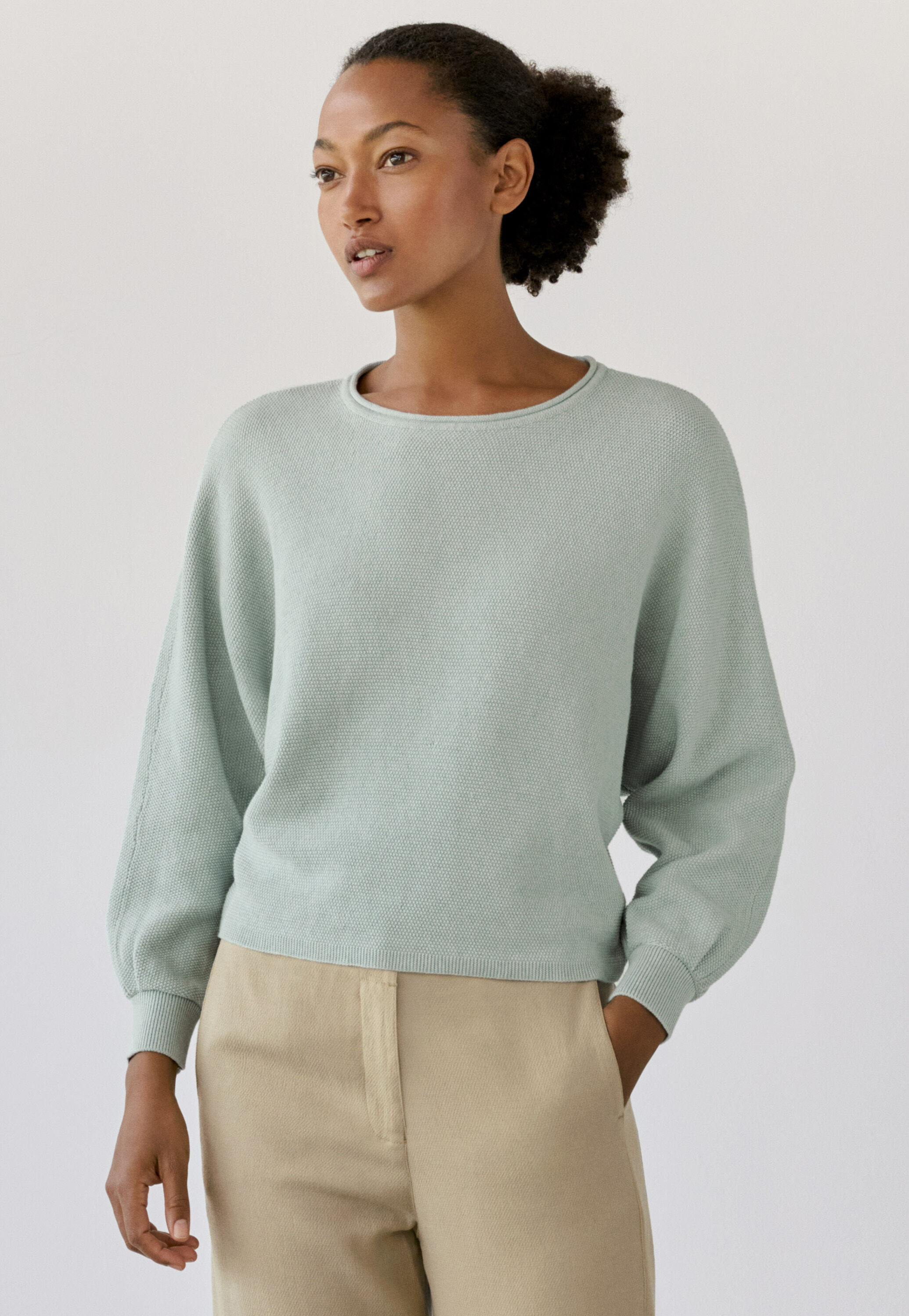 Moss-stitch sweater
