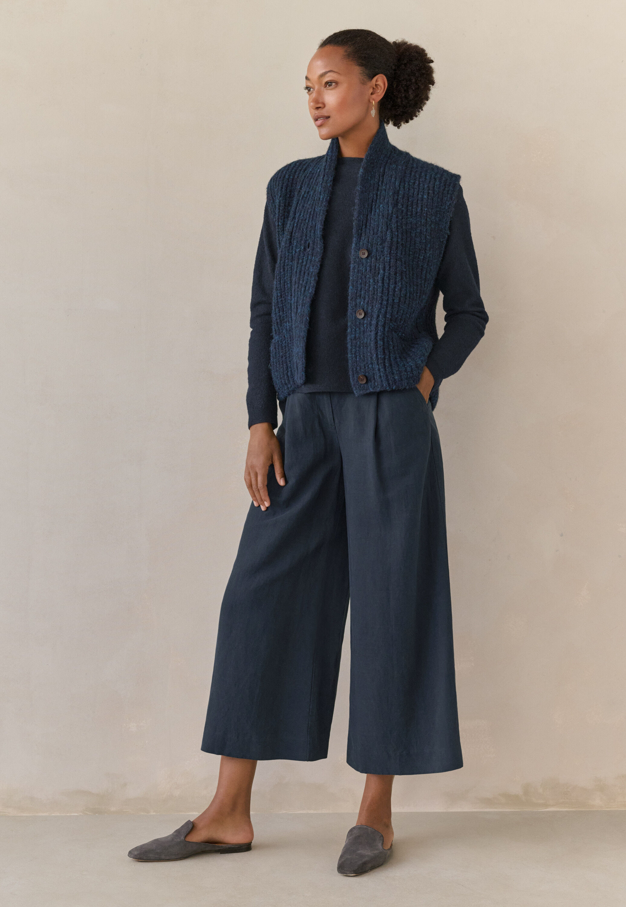 Shawl-collar cardigan