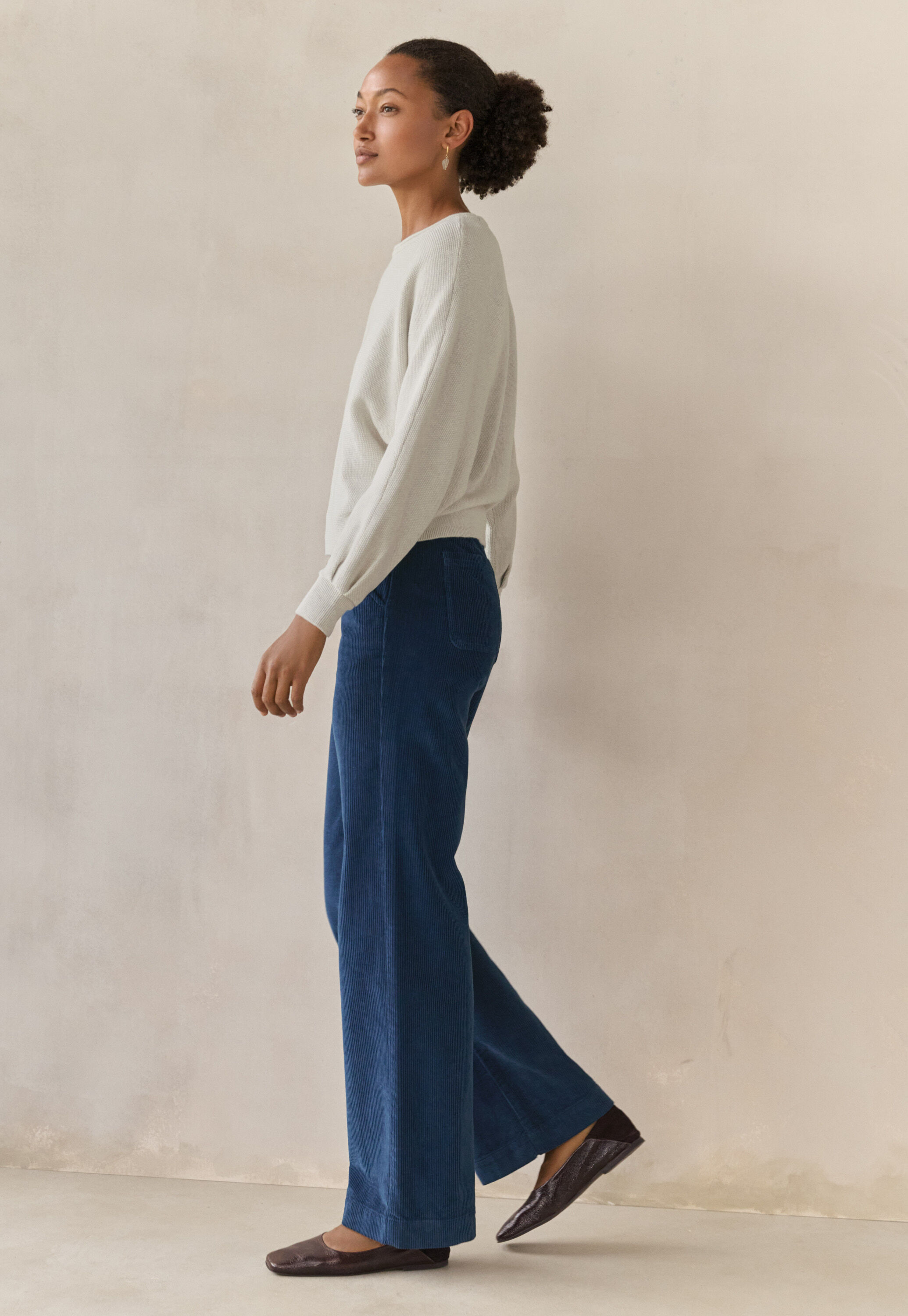 Wide-leg trousers, Dark petrol, large