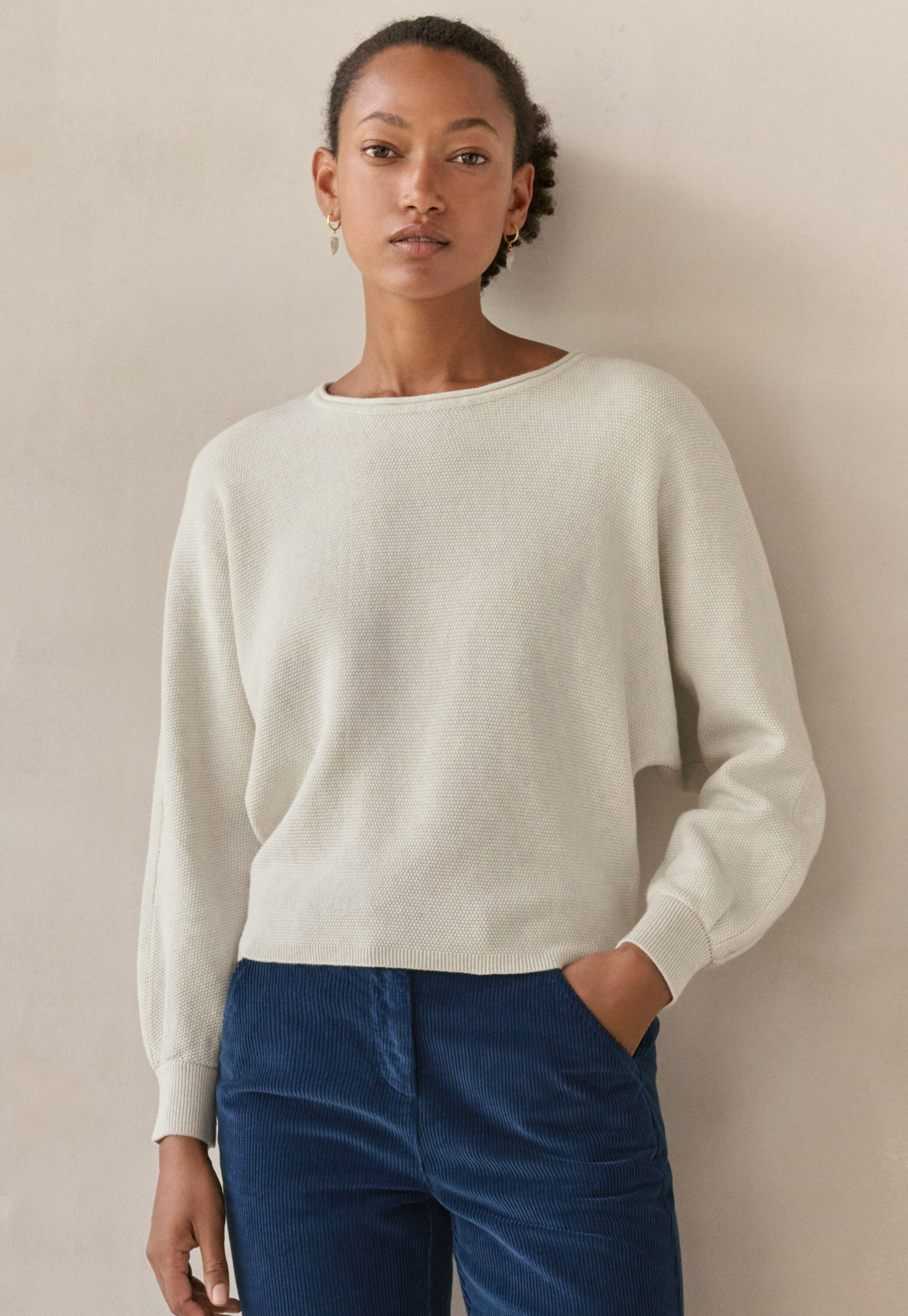 Moss-stitch sweater