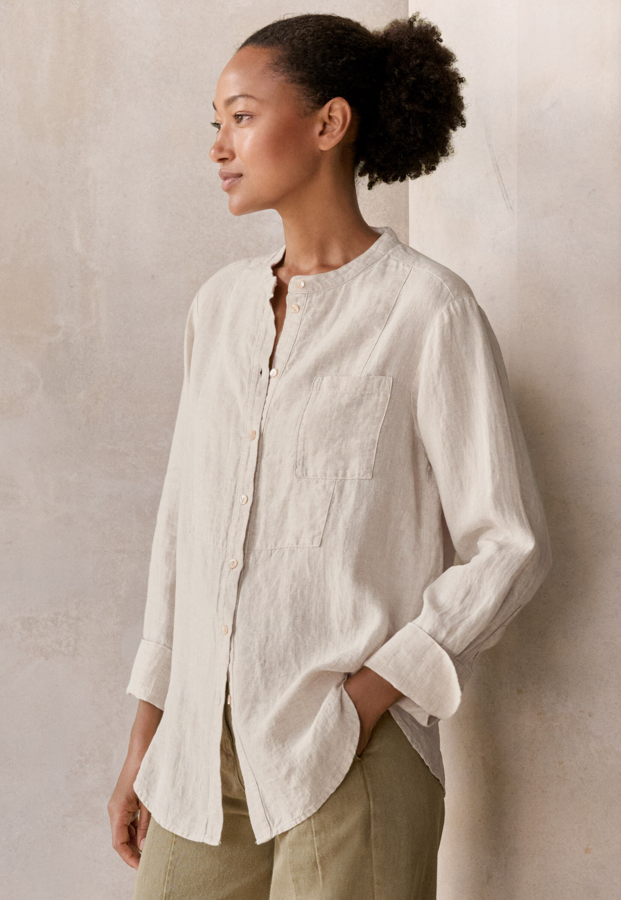 Long bib-detail shirt