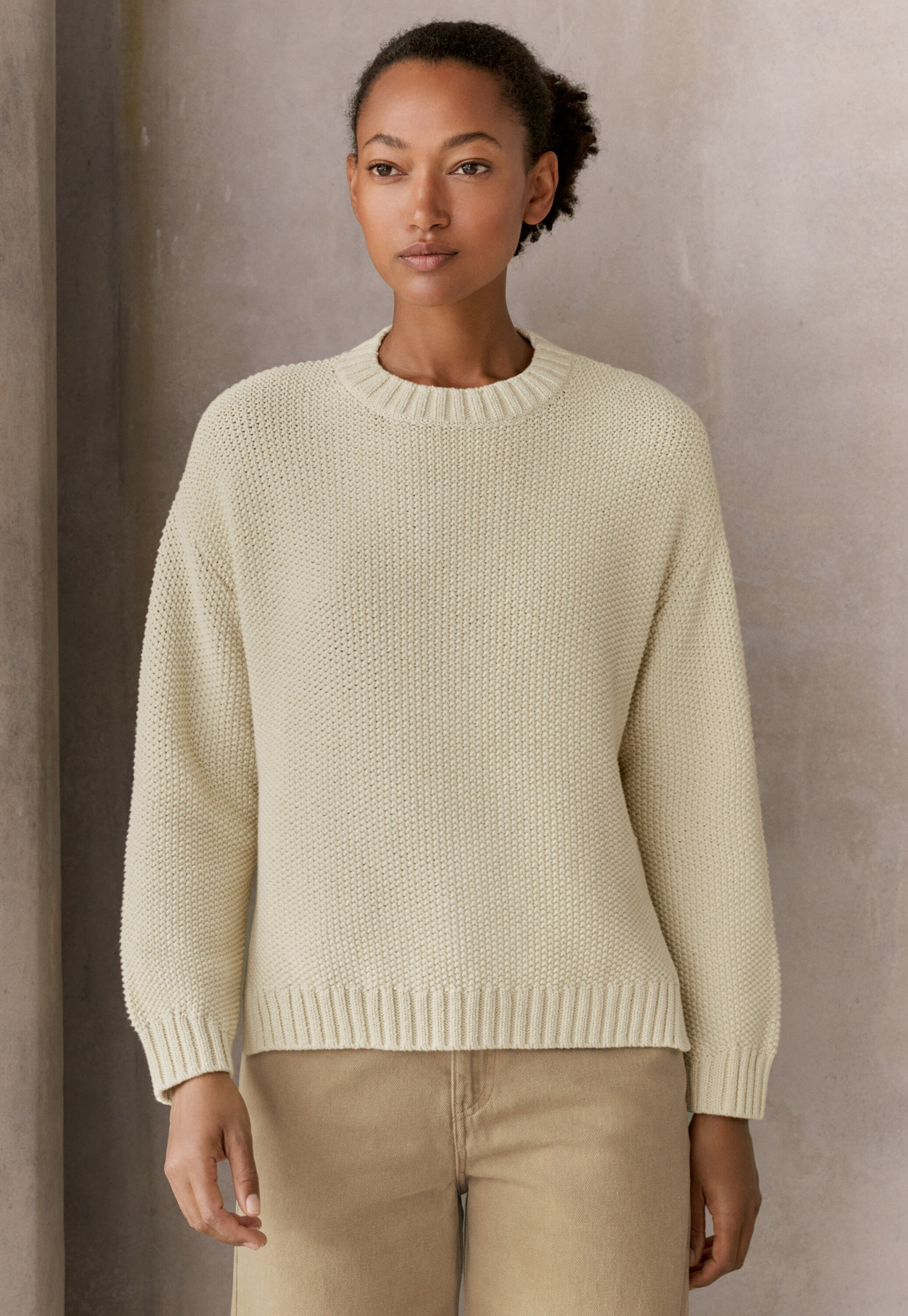 Moss-stitch sweater