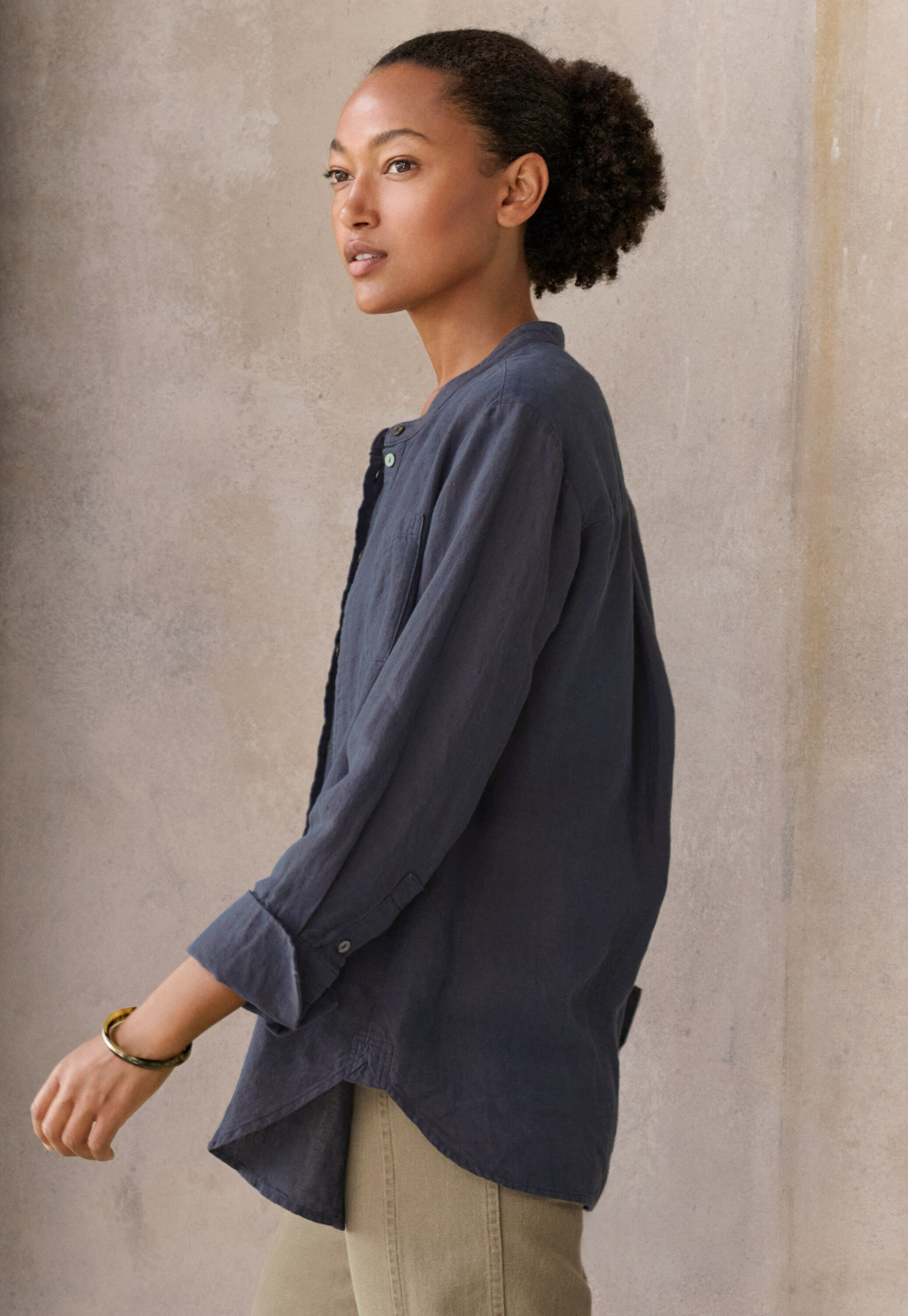 Long bib-detail shirt
