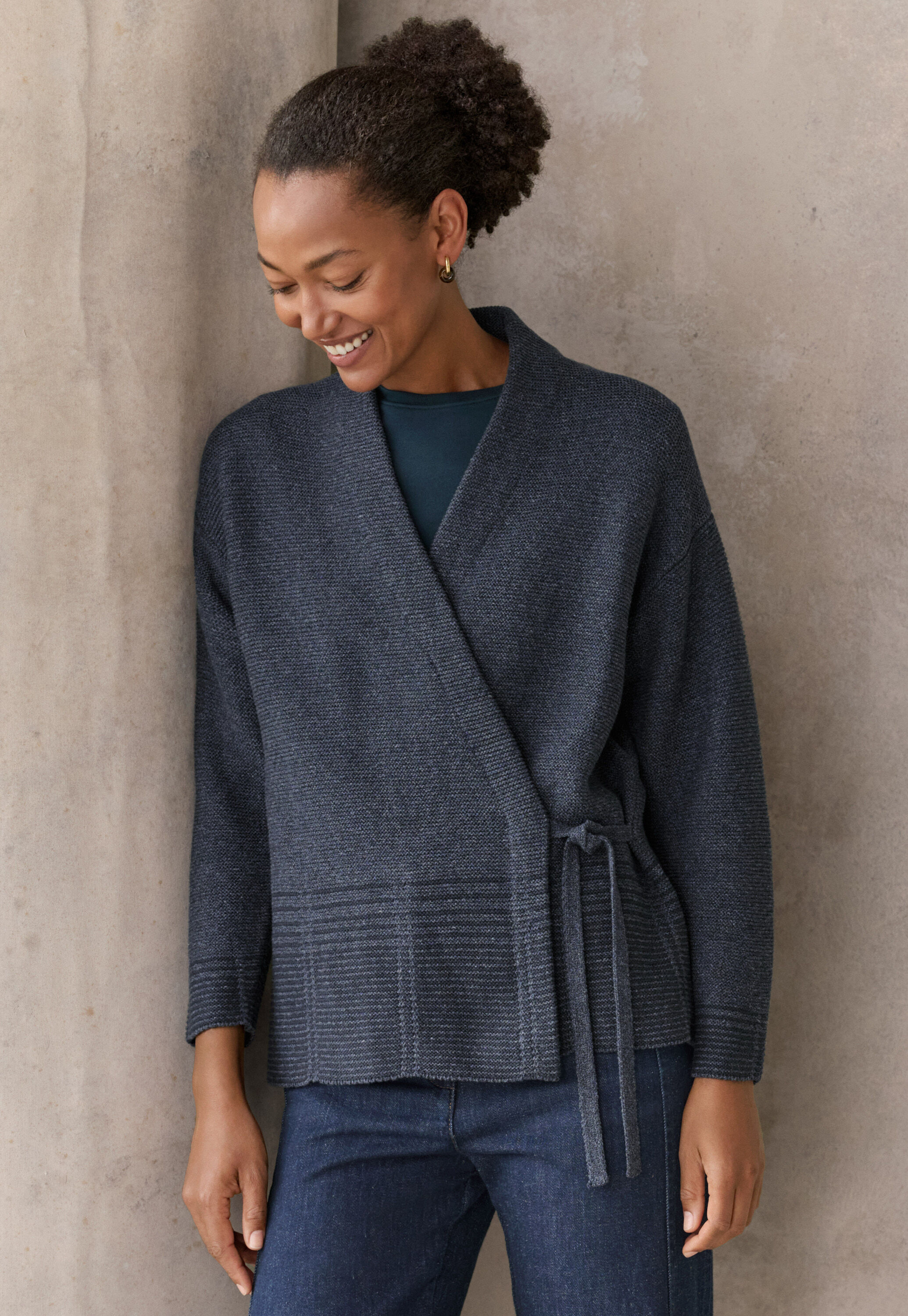 Kimono cardigan, Dark navy, large