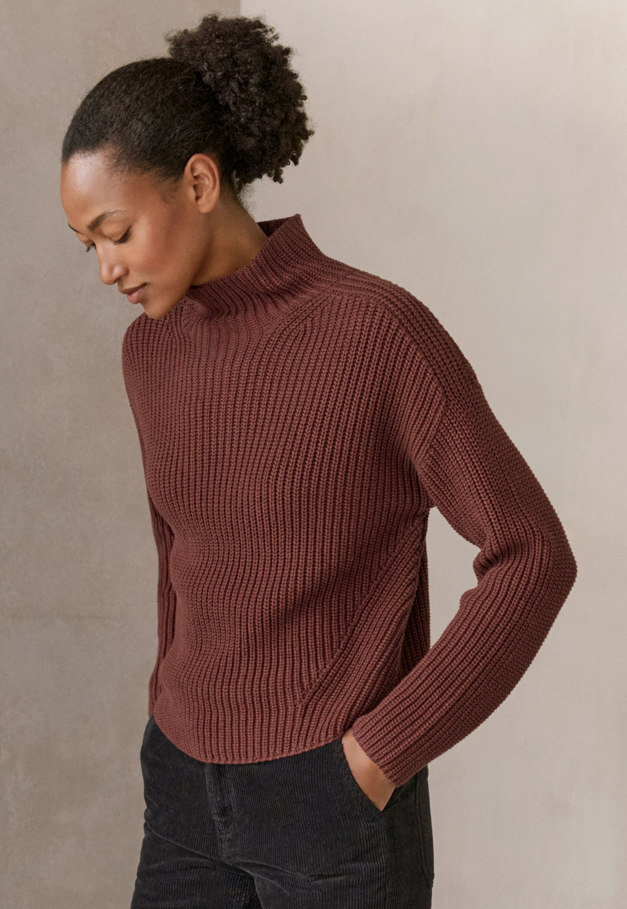 Funnel-neck sweater