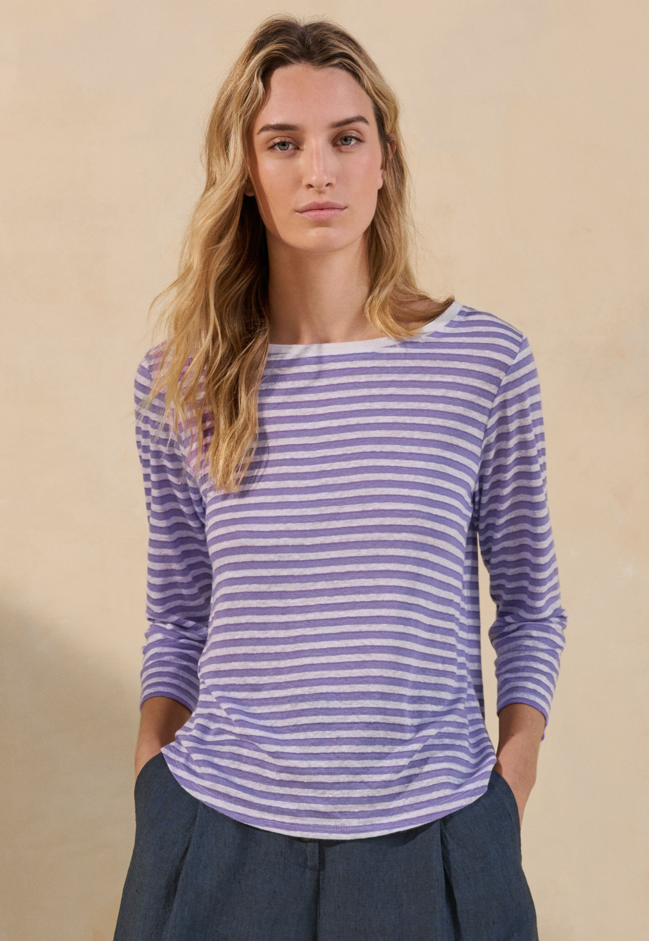 Striped jersey top