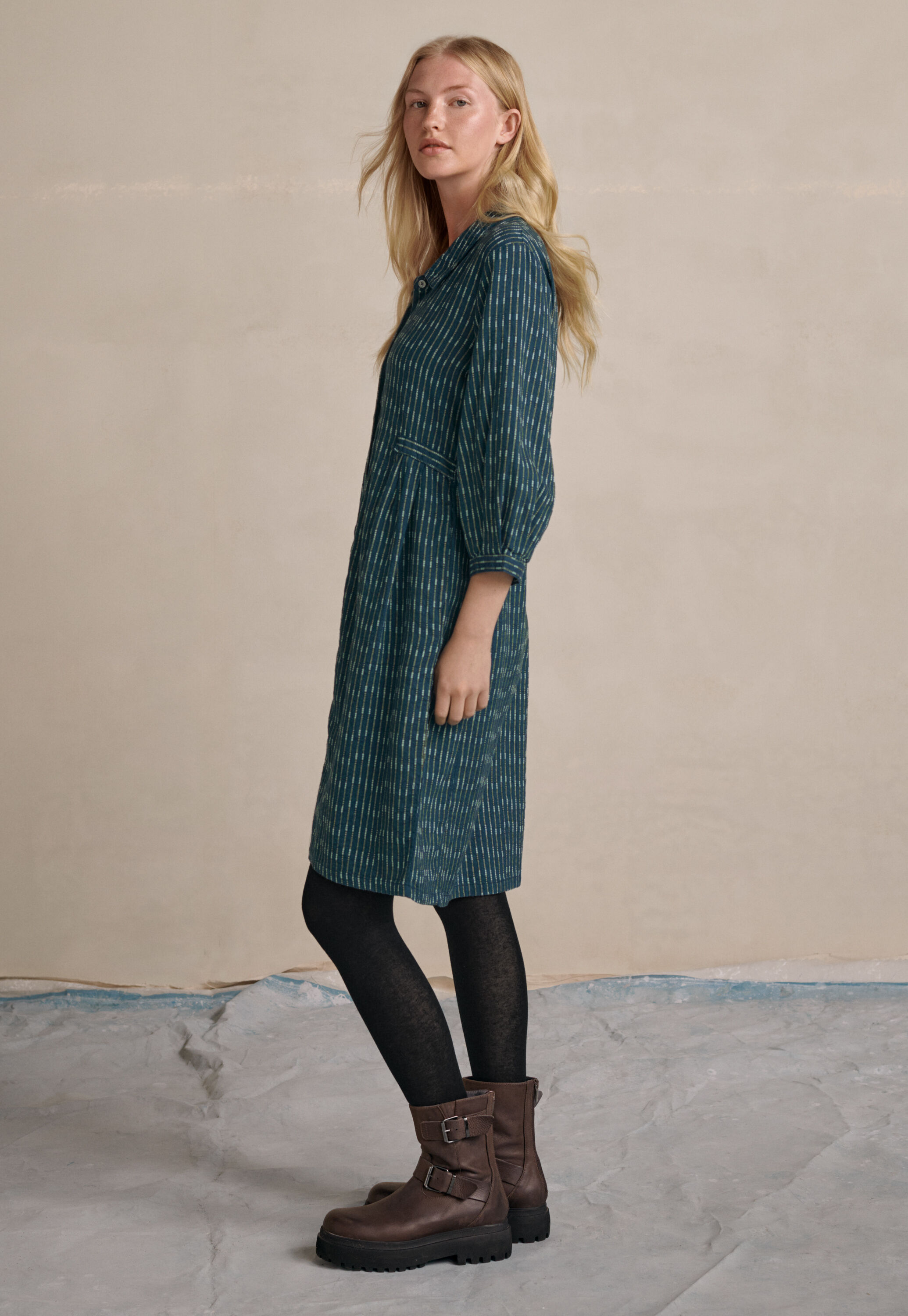 Textured striped dress