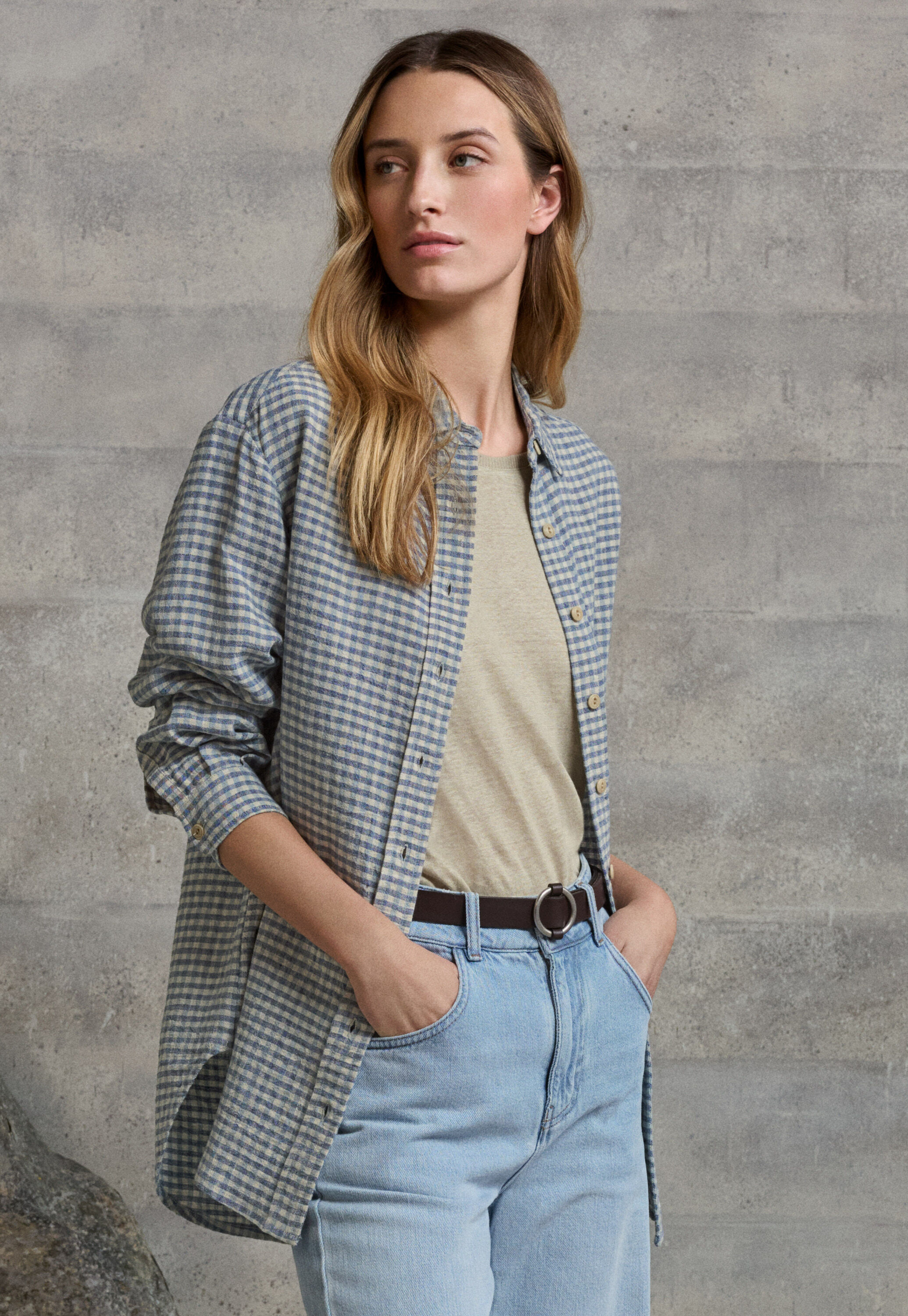Gingham checked shirt