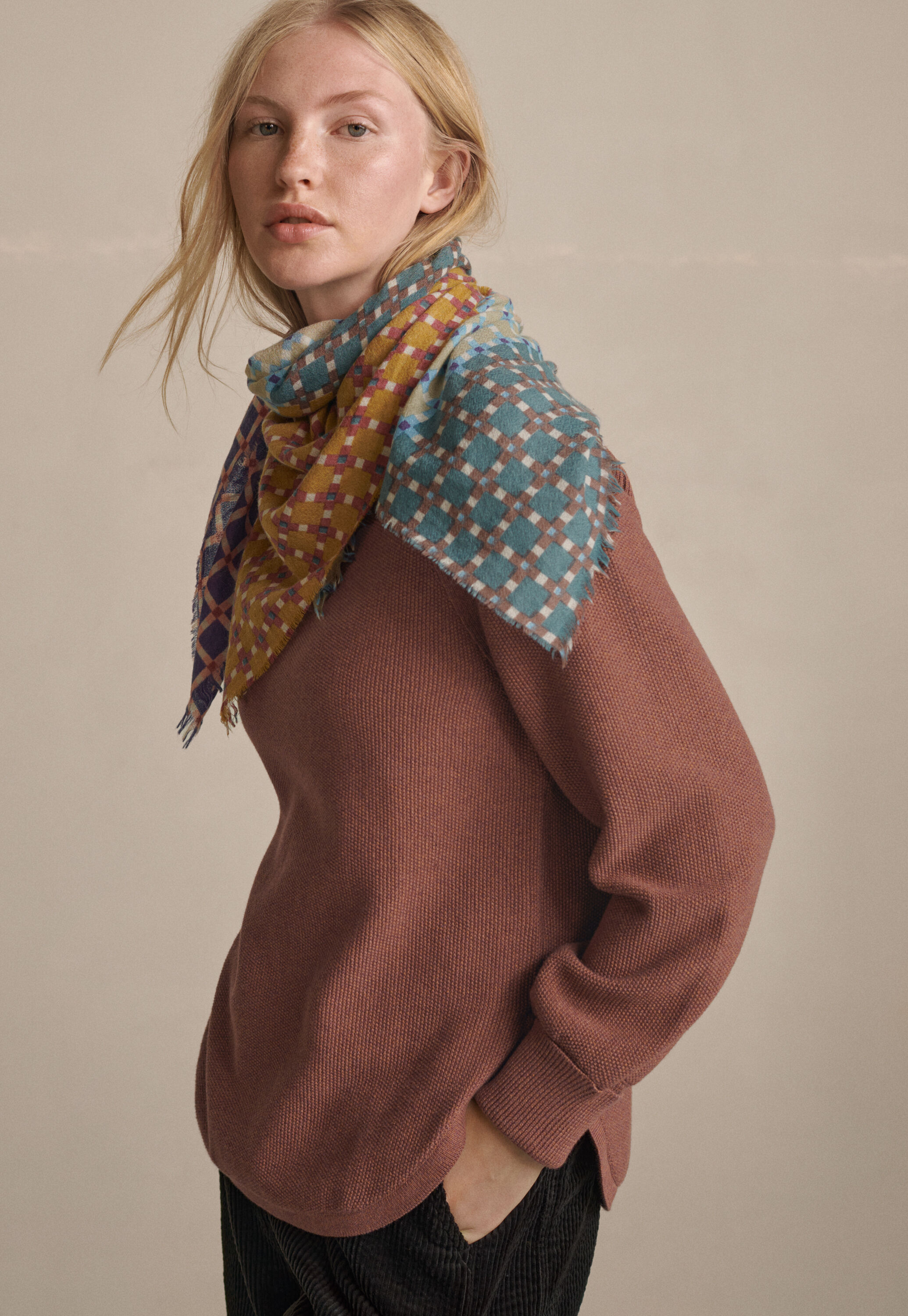 Checked scarf