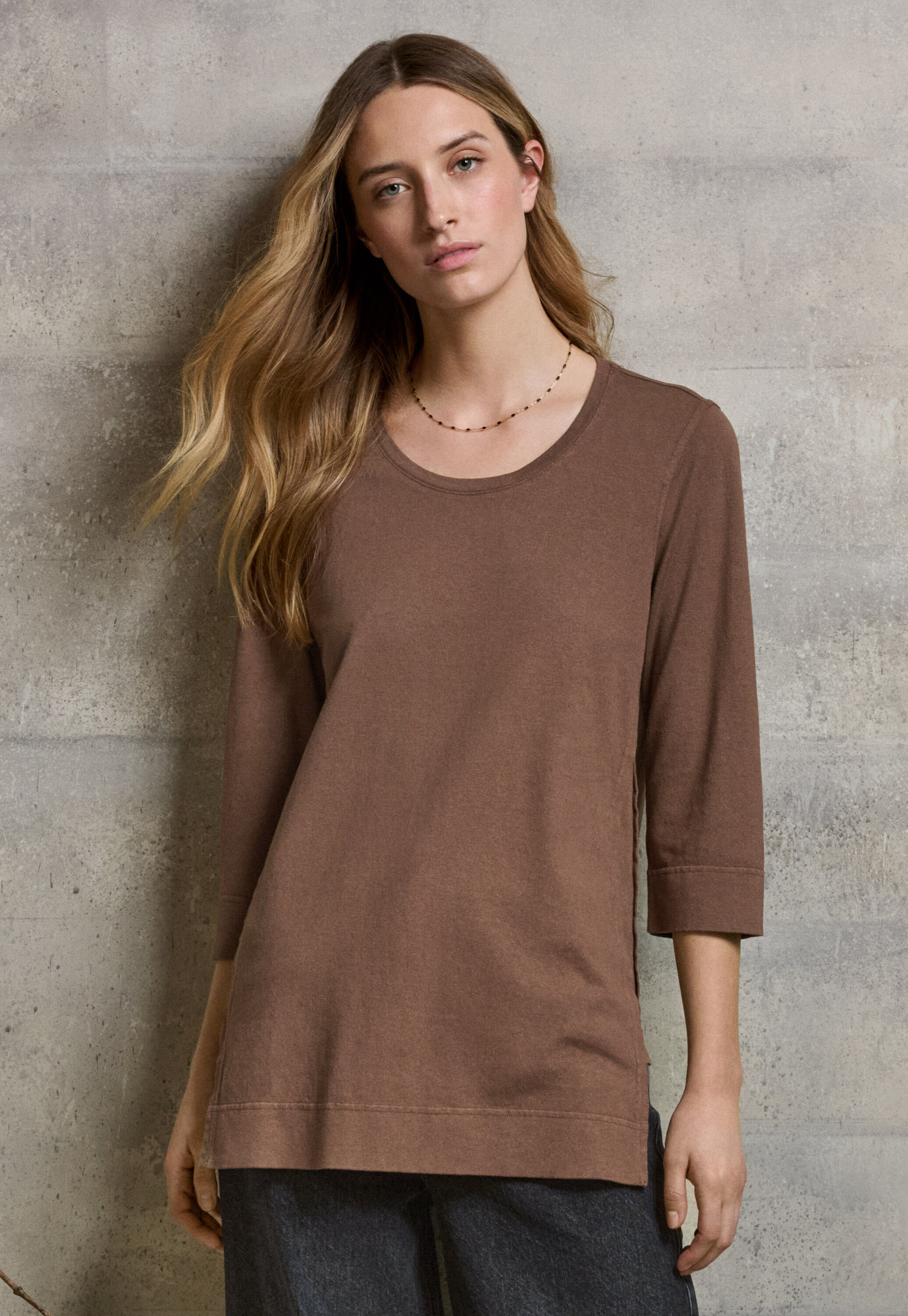 Funnel-neck top