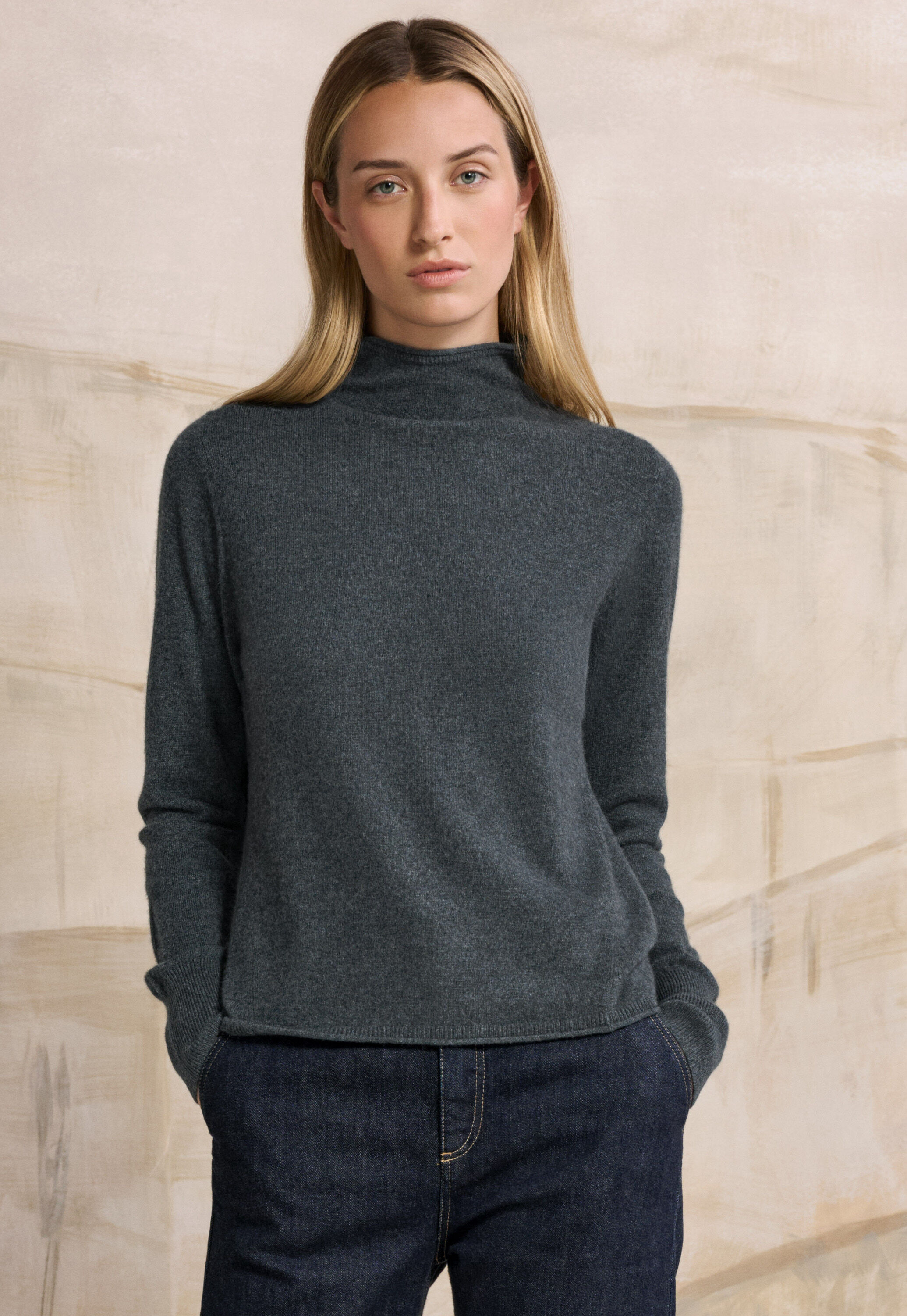 Slim funnel-neck sweater
