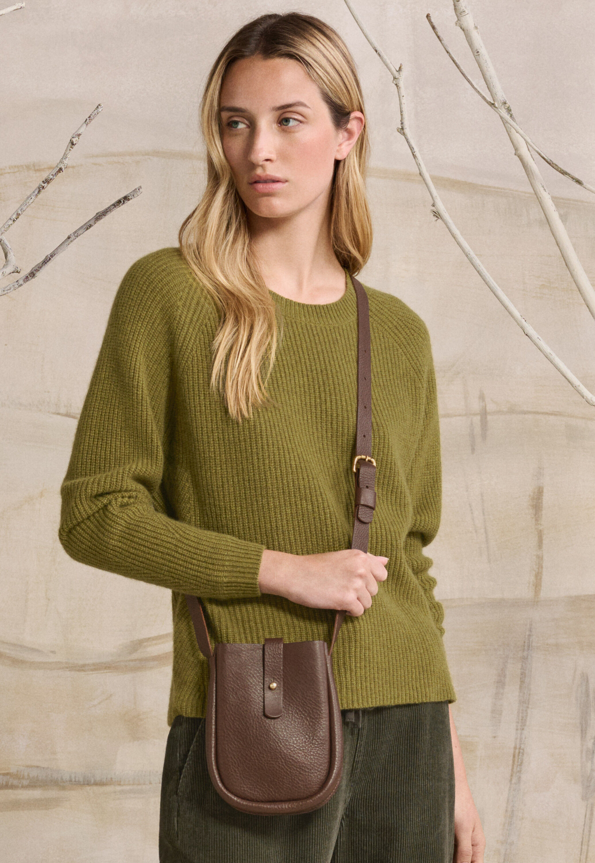 Ribbed crew-neck sweater