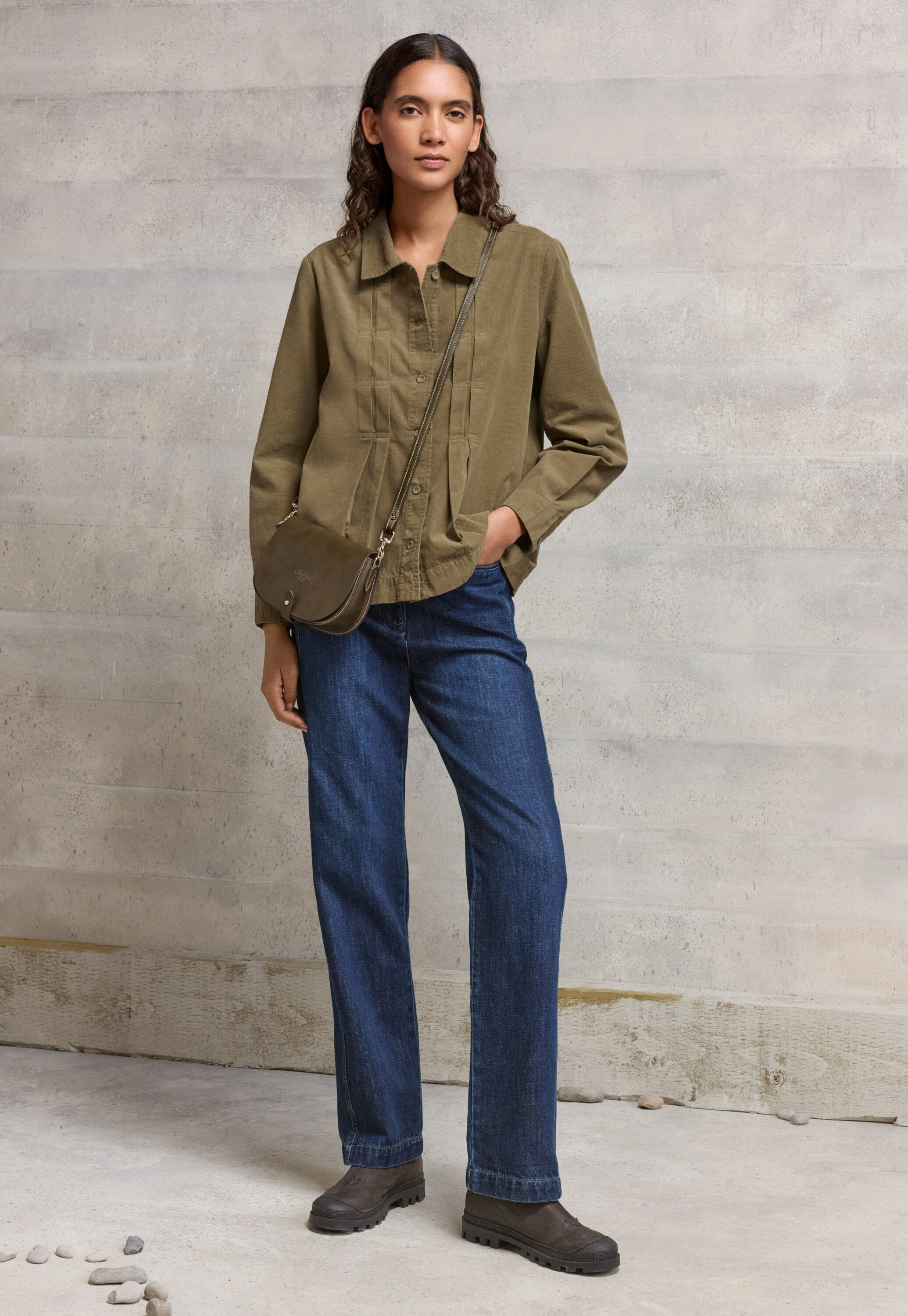 Tuck-front shirt