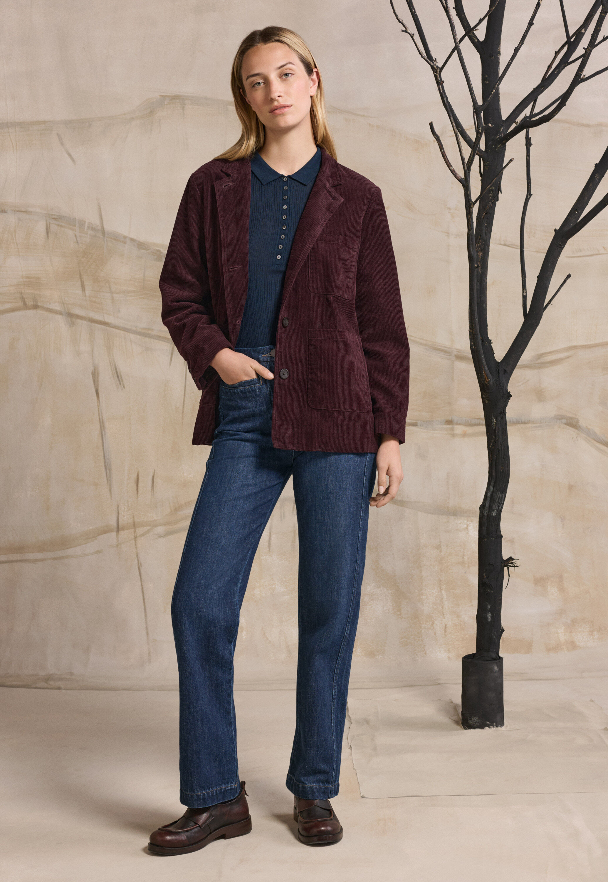 Cord patch-pocket jacket