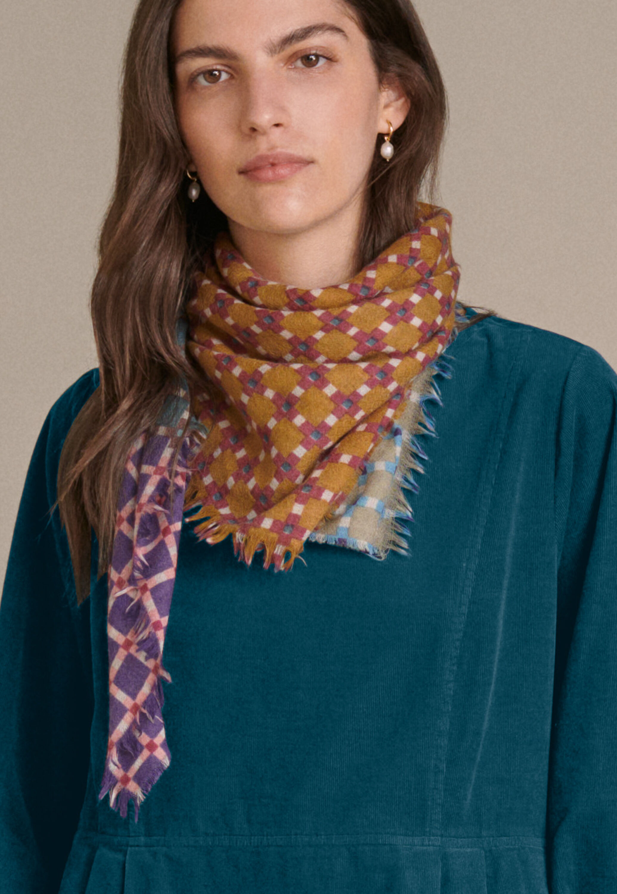 Checked scarf