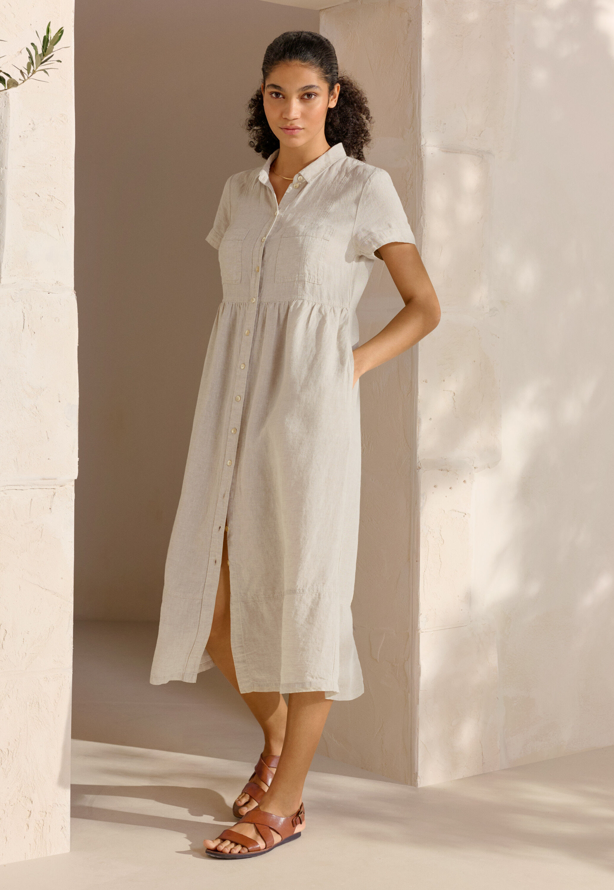 Gathered-waist dress