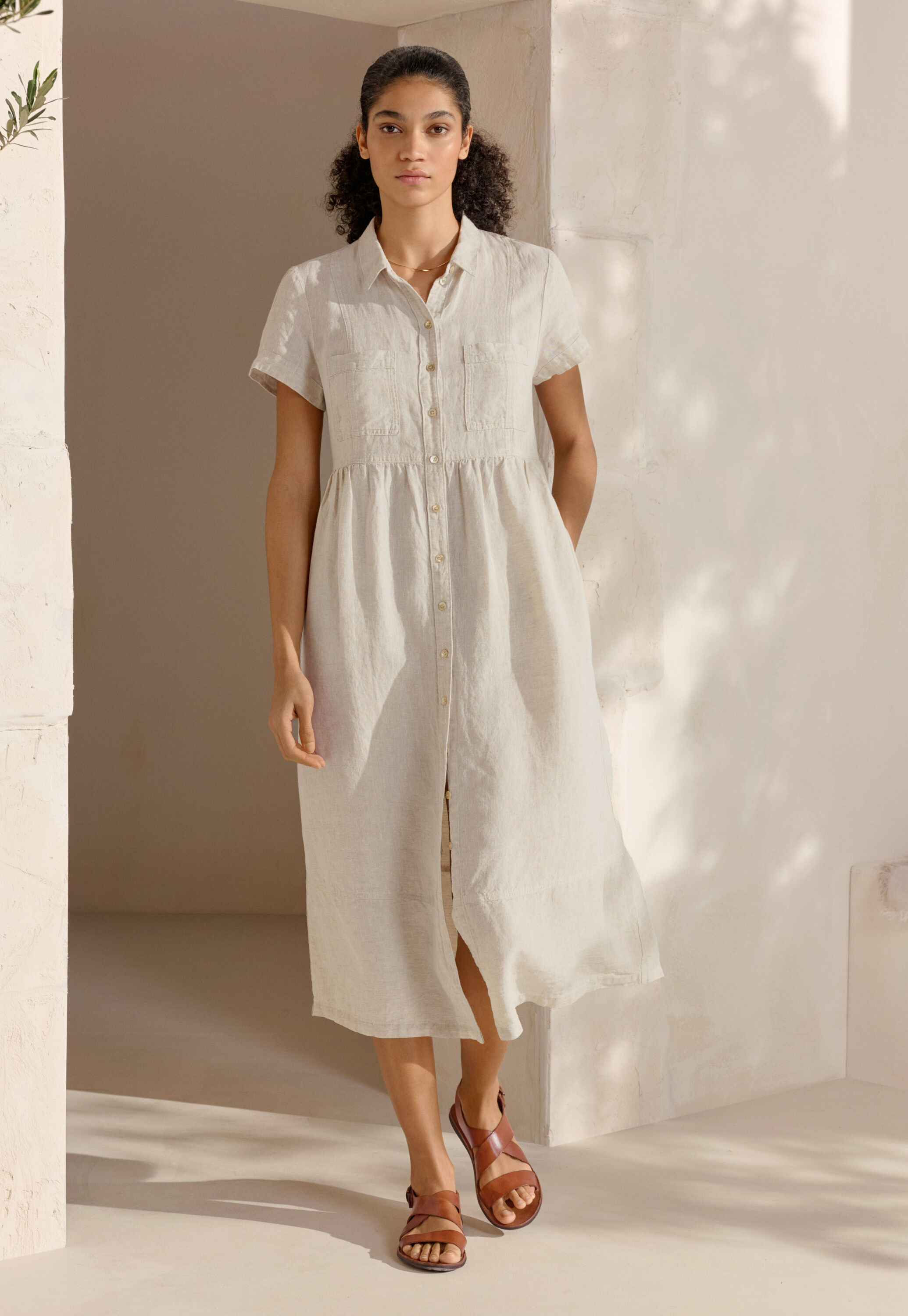 Gathered-waist dress
