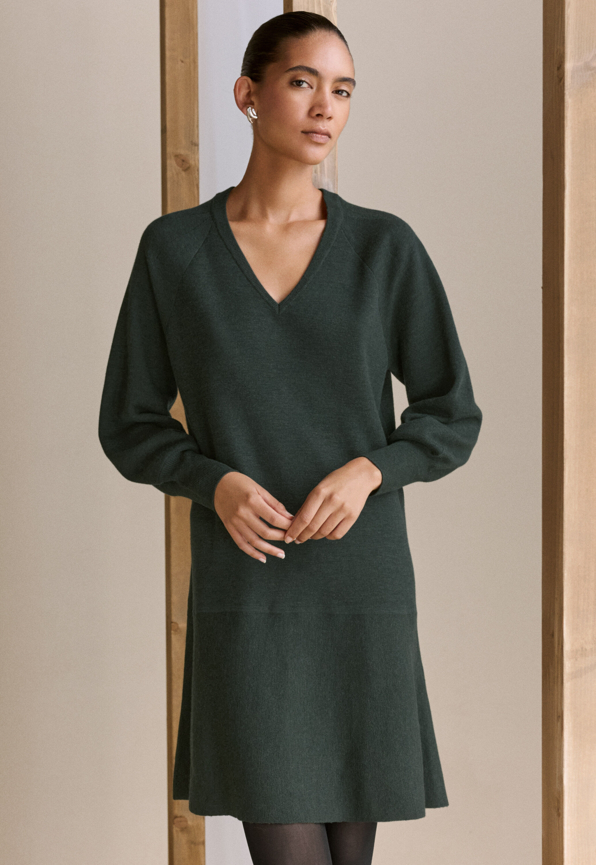 Peplum-detail dress