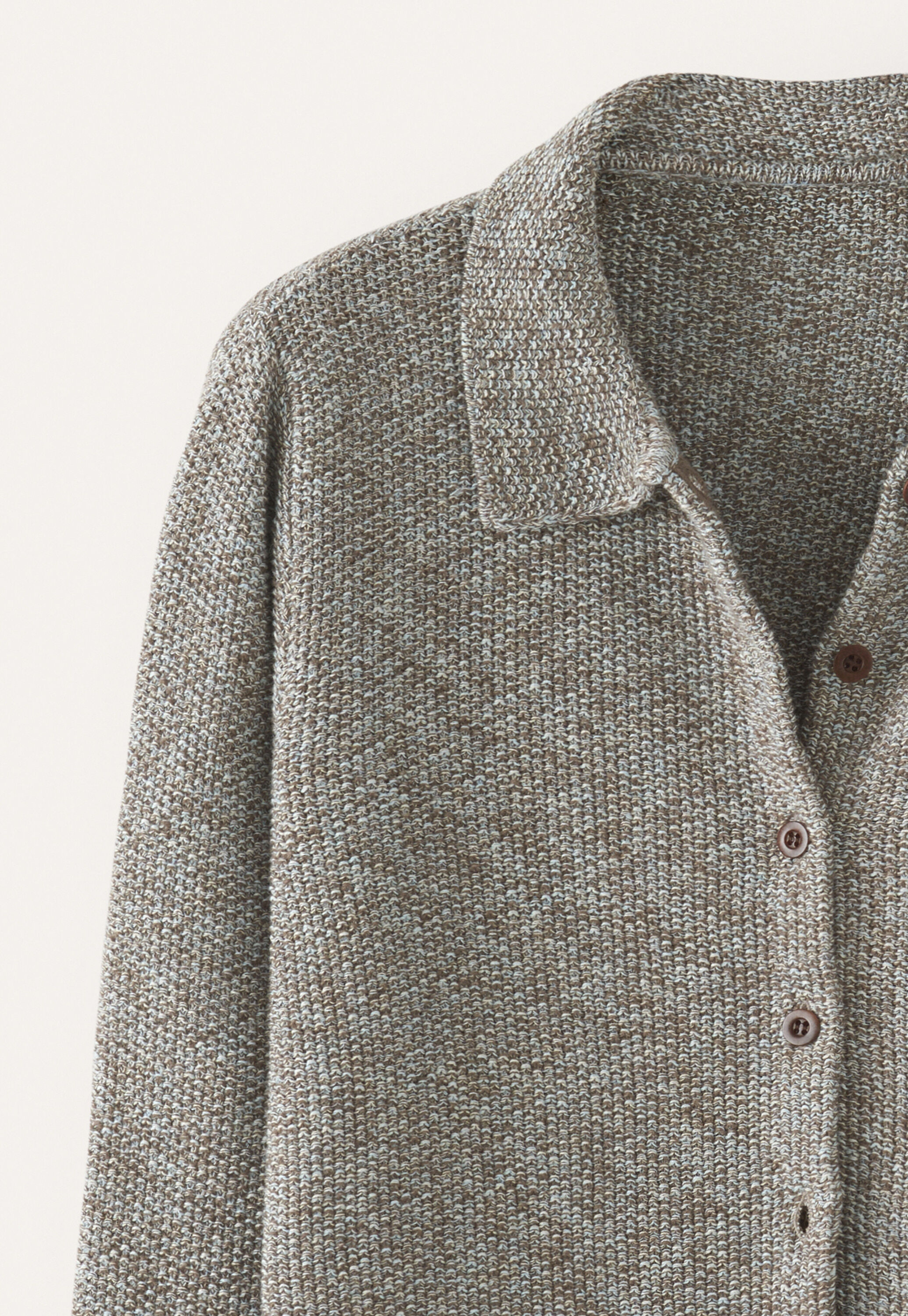 Moss-stitch cardigan, Taupe mint, large