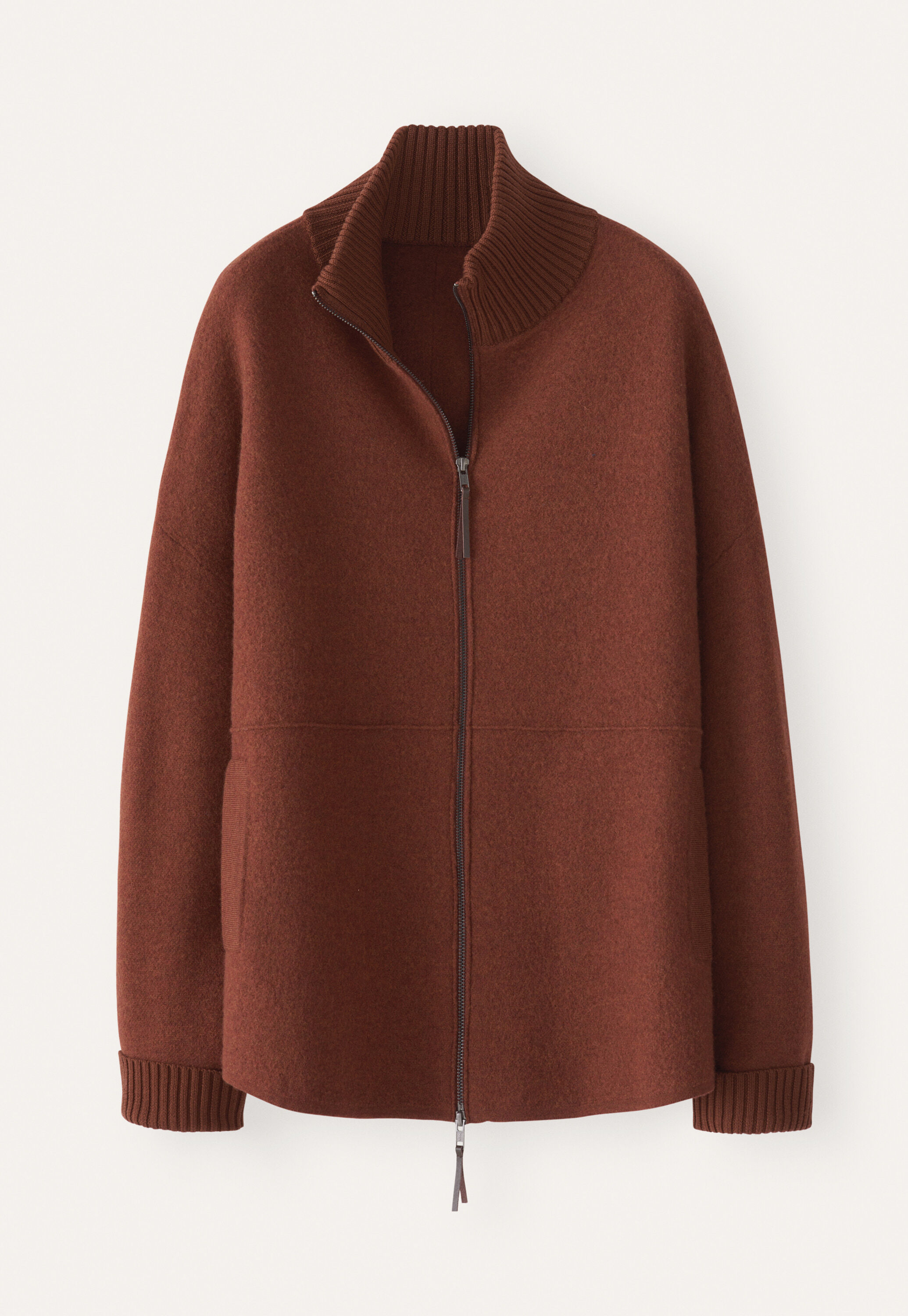 Zip-front knitted jacket