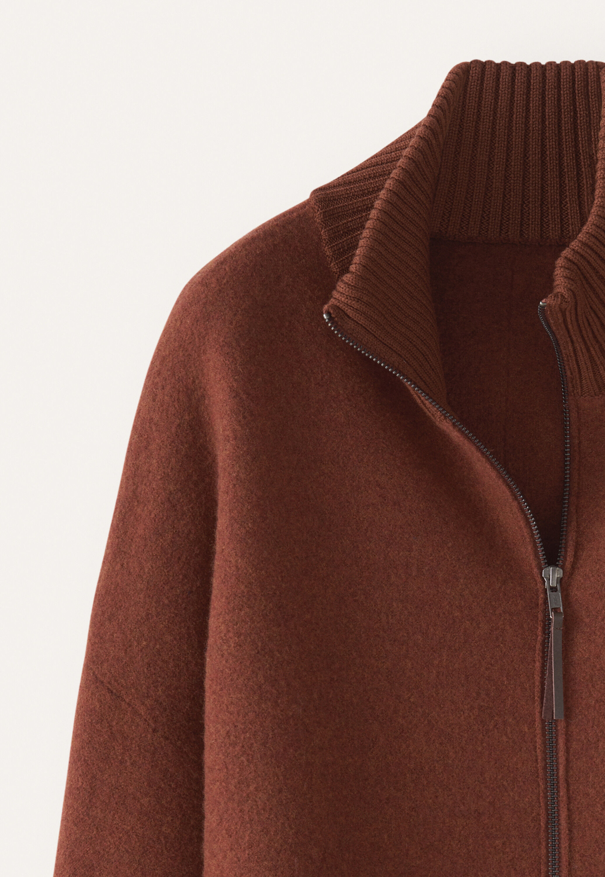 Zip-front knitted jacket