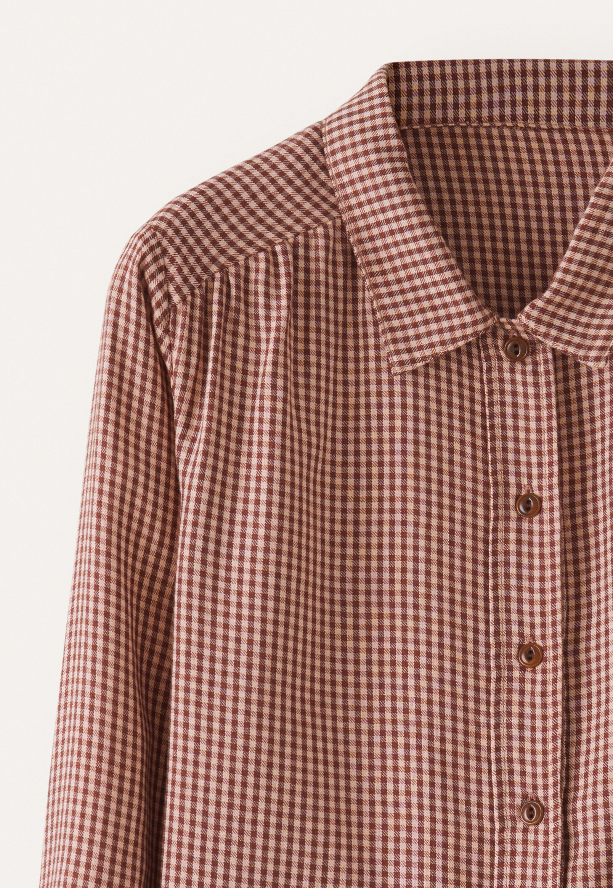 Checked blouse, Maroon cherry, large
