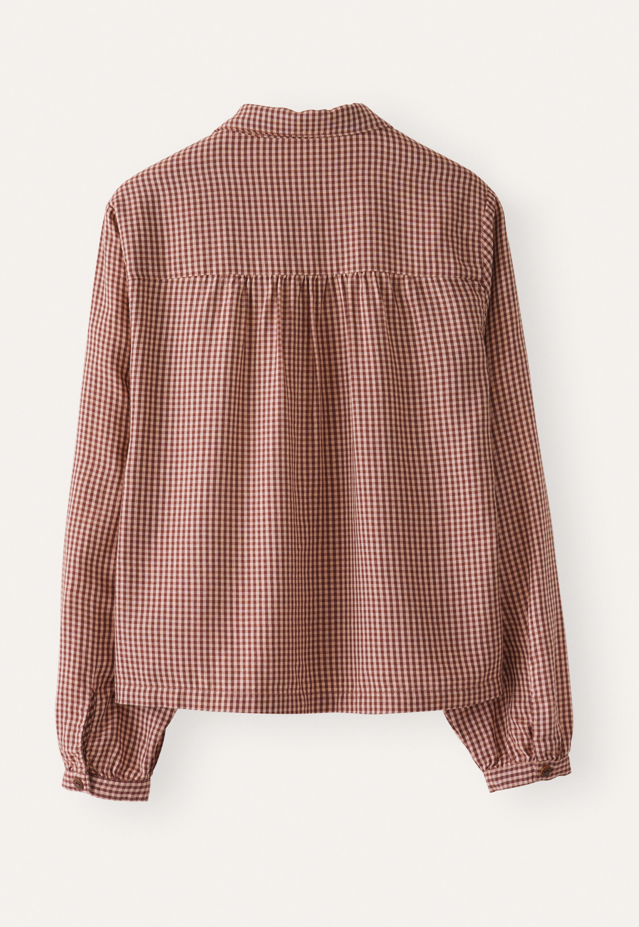 Checked blouse, Maroon cherry, large