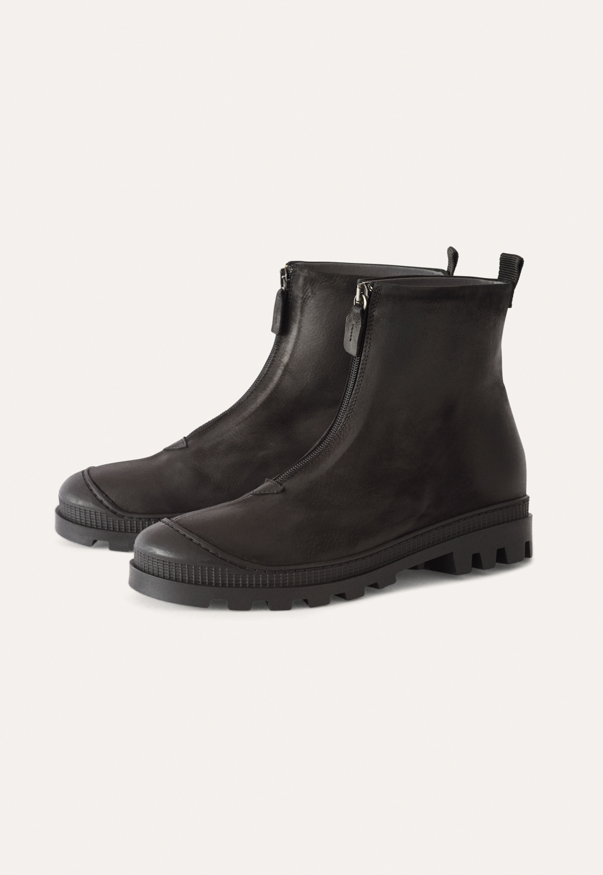 Zip-front boots