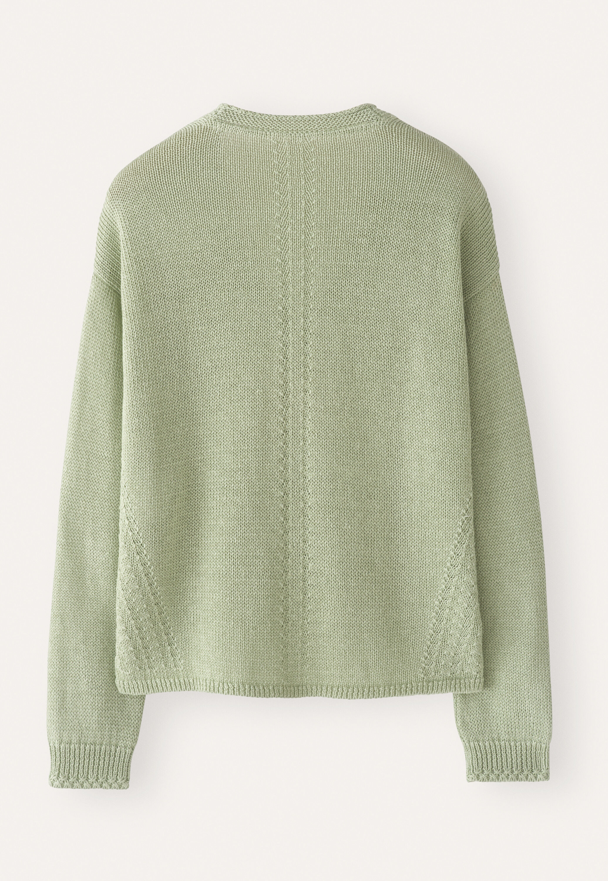 Curved v-neck sweater