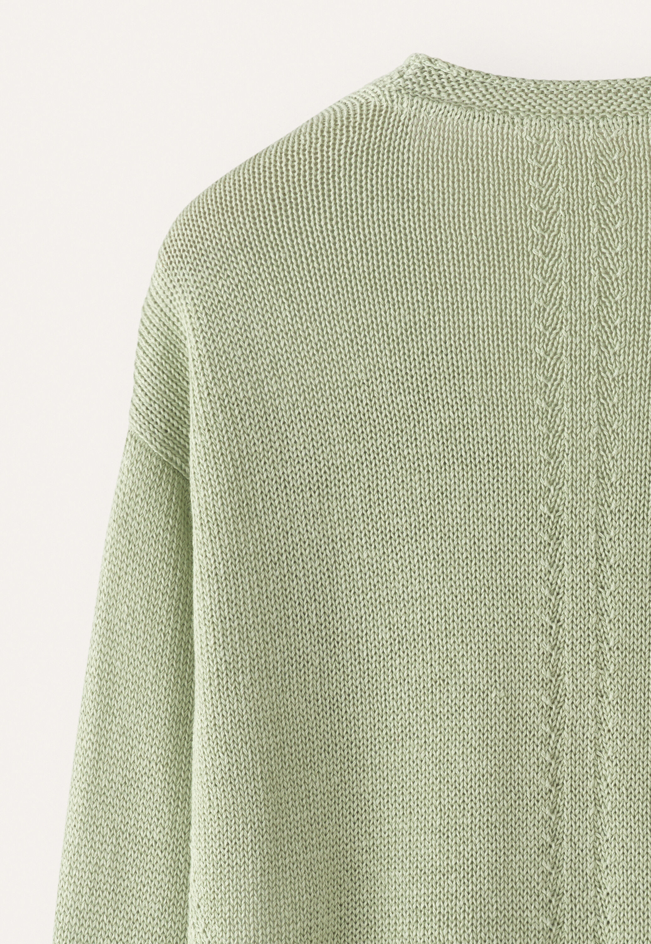 Curved v-neck sweater