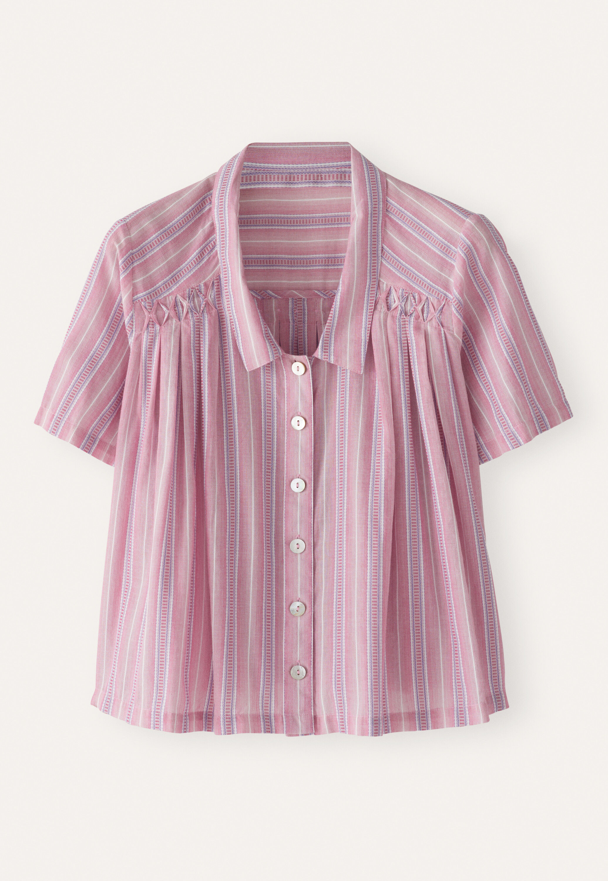 Striped pleated shirt