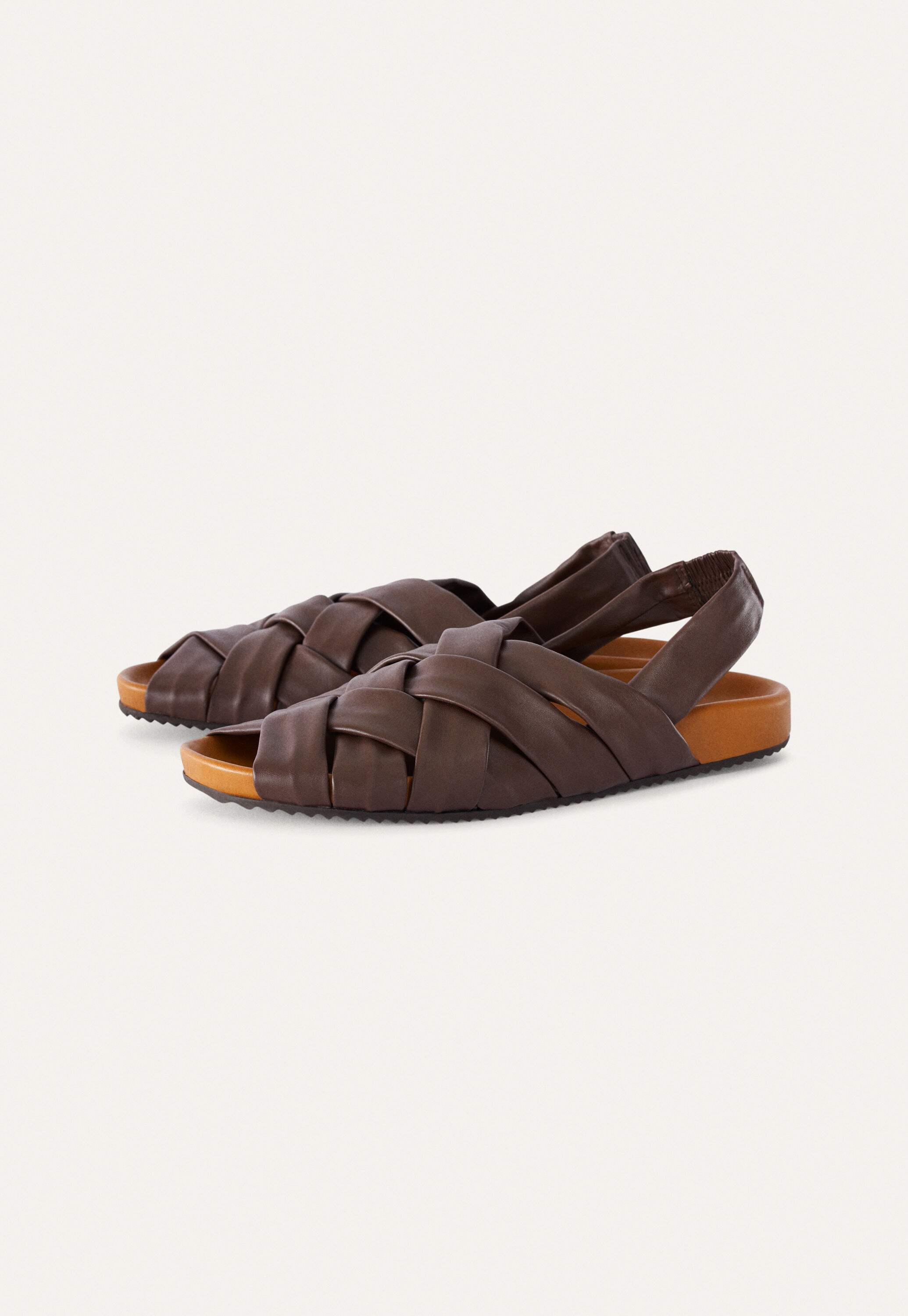 Leather cross-over sandal