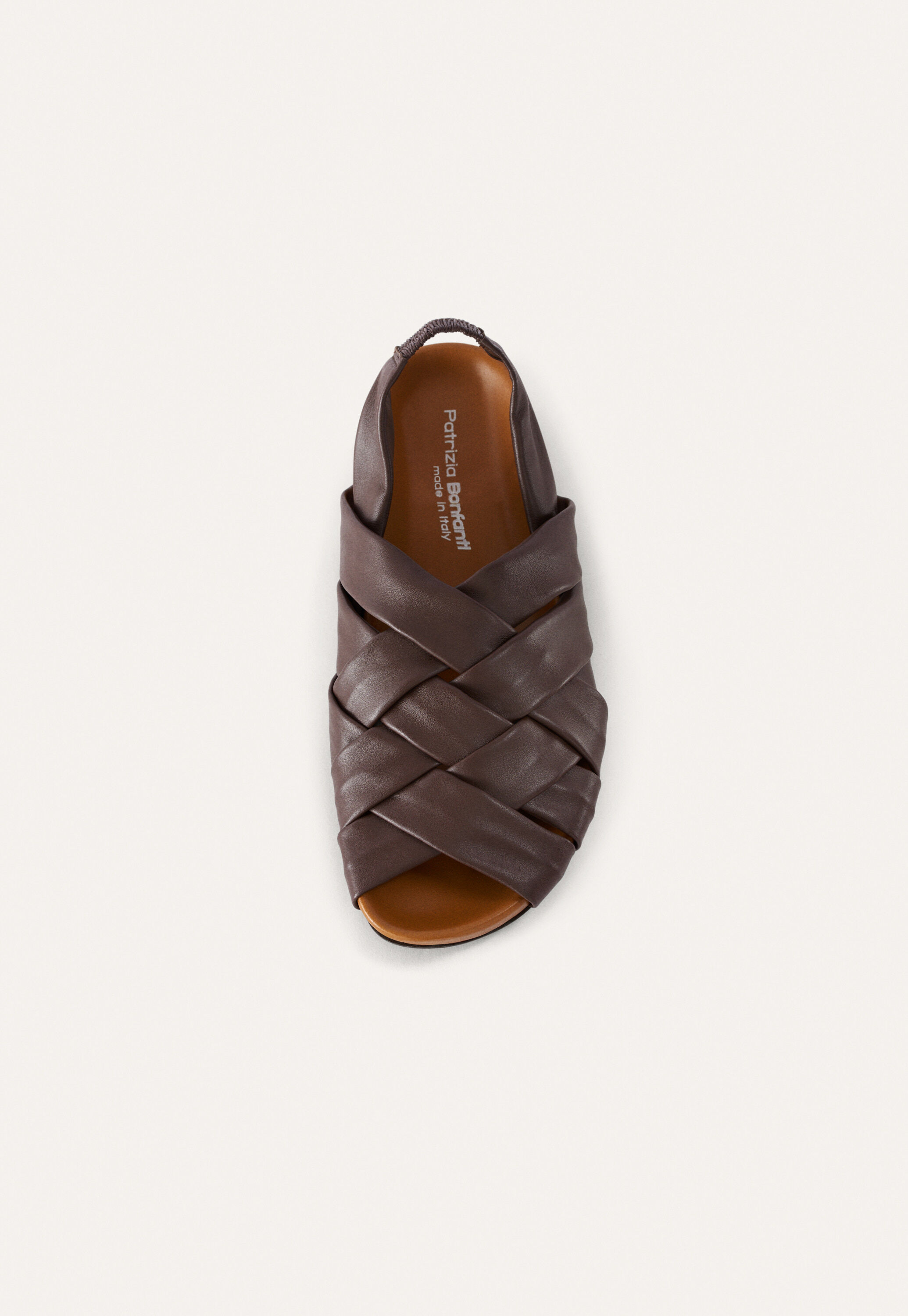 Leather cross-over sandal, Chocolate, large