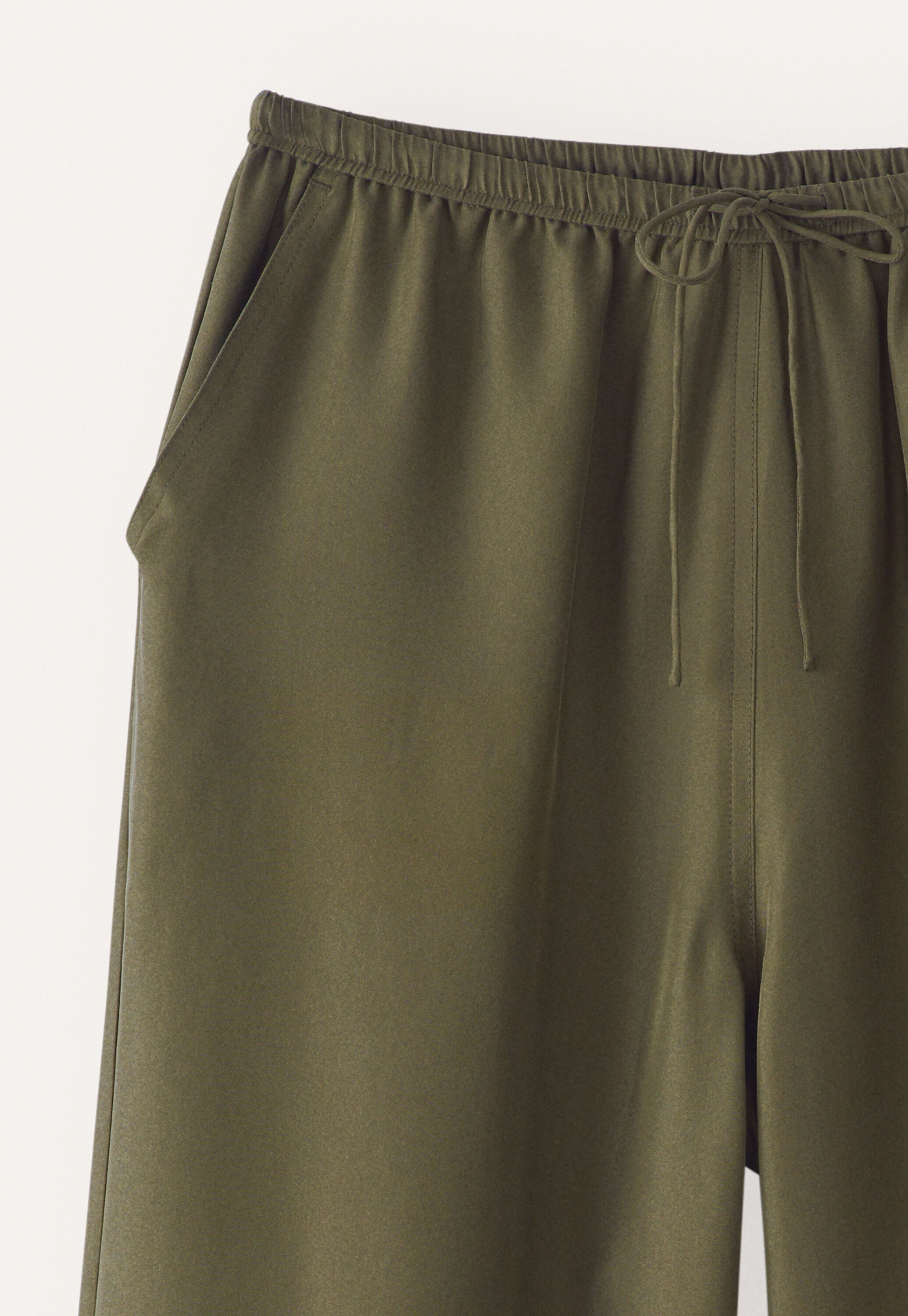 Wide-leg drawstring trousers
