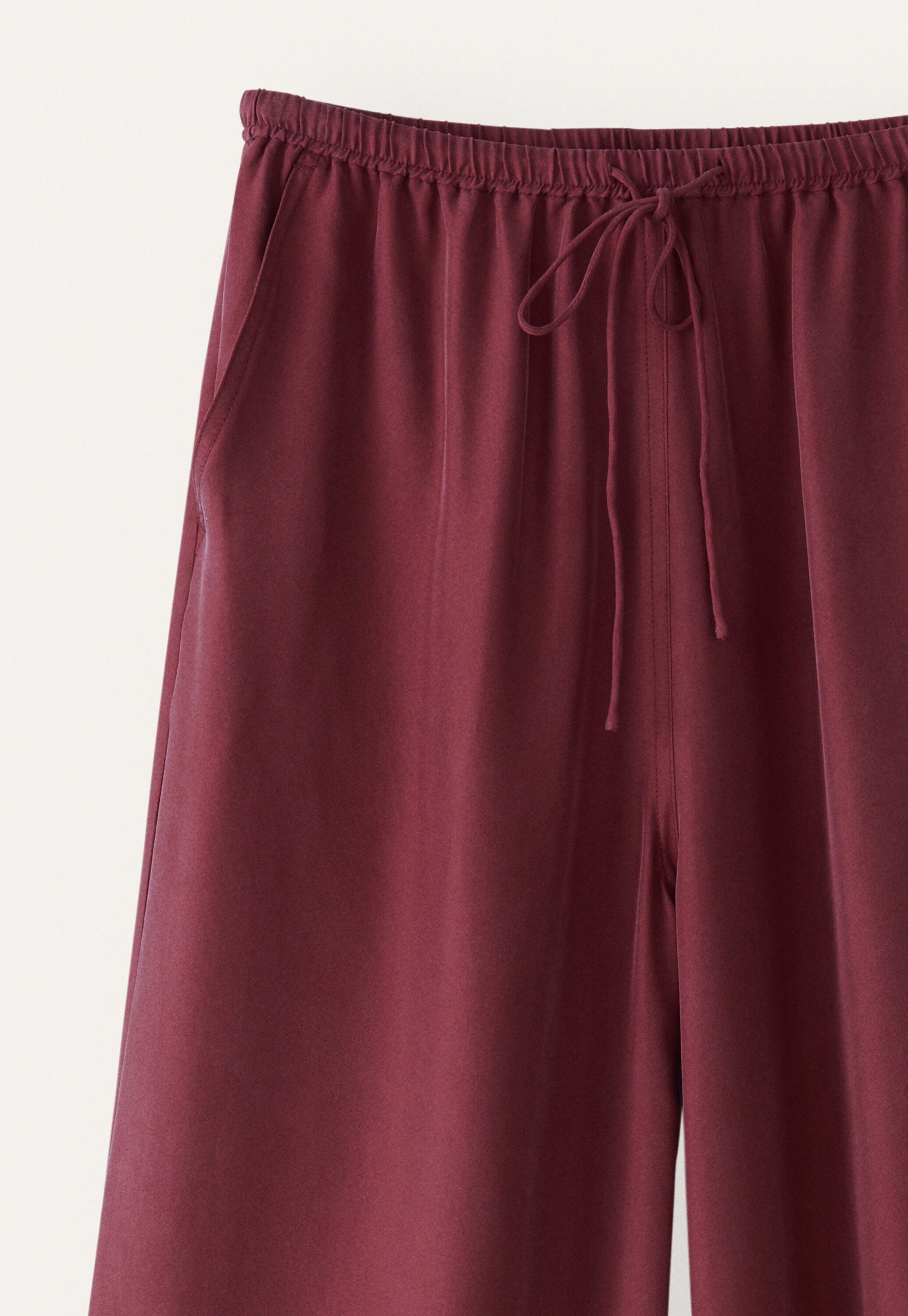 Wide-leg drawstring trousers