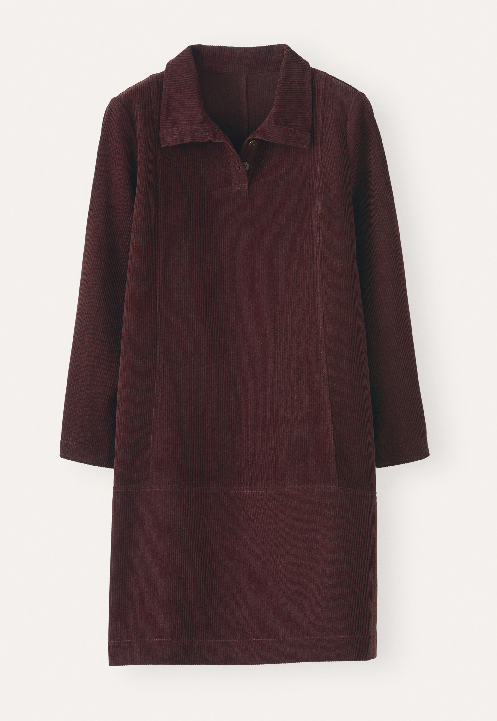 Cord funnel-neck dress
