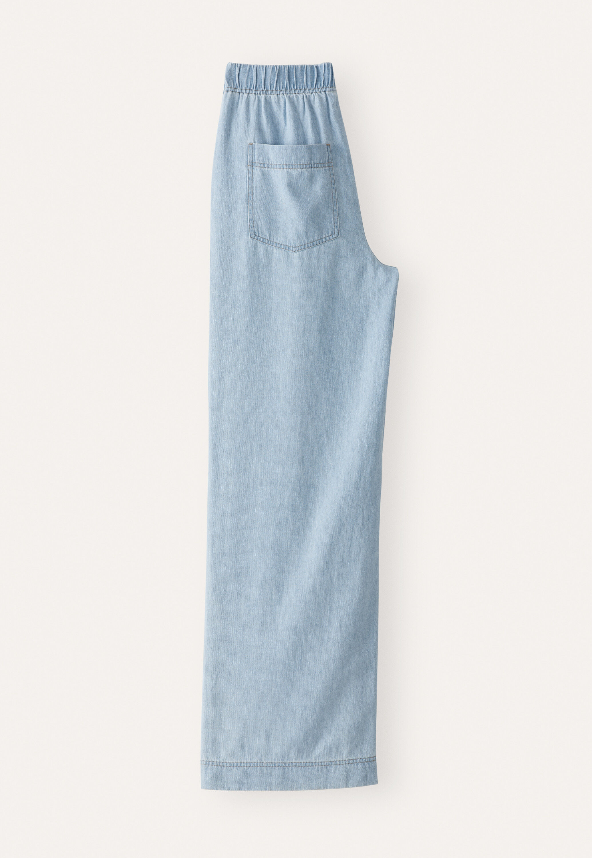 Indigo-dyed wide trousers