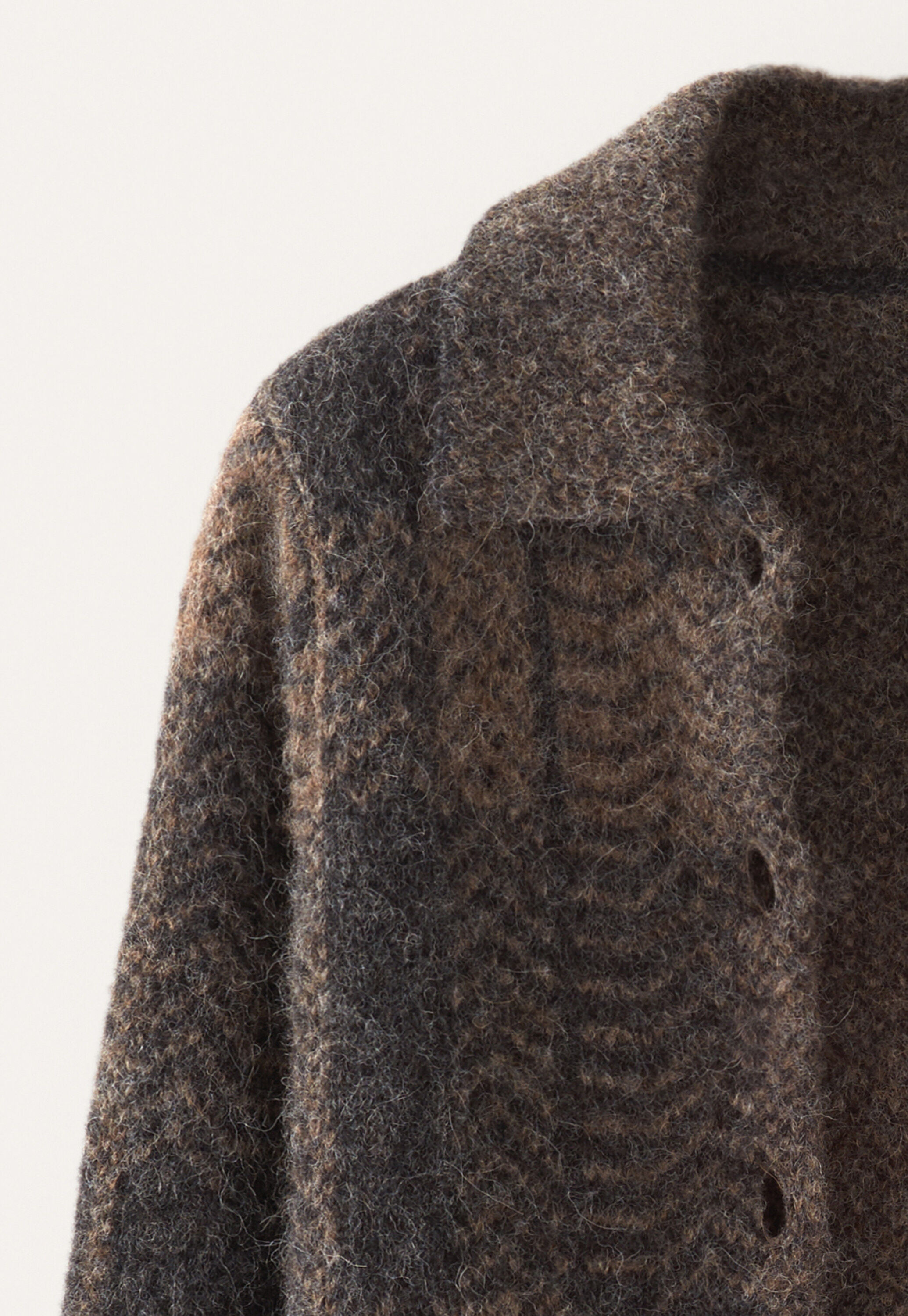 Checked knitted coat