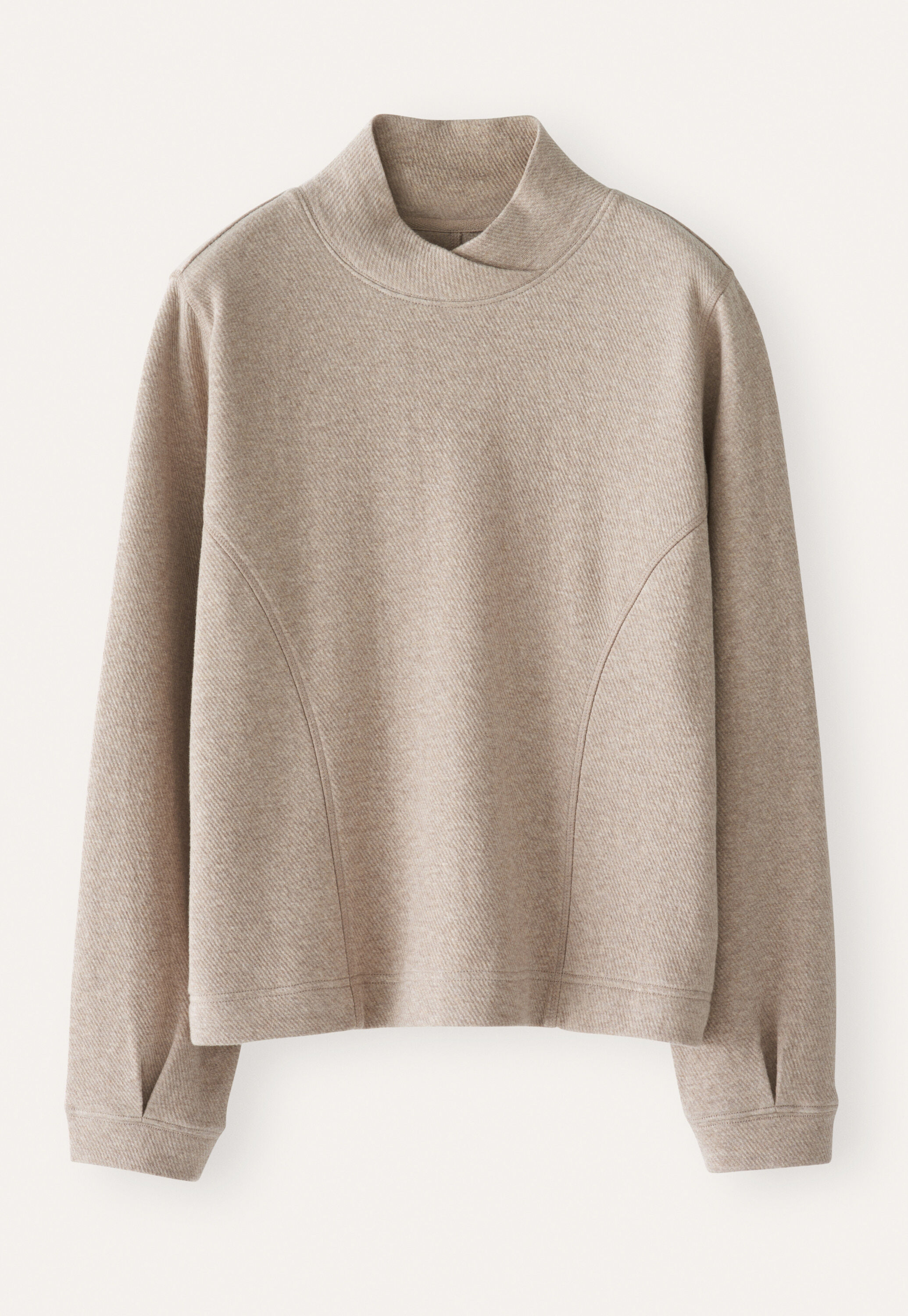 Cross-over neck sweatshirt