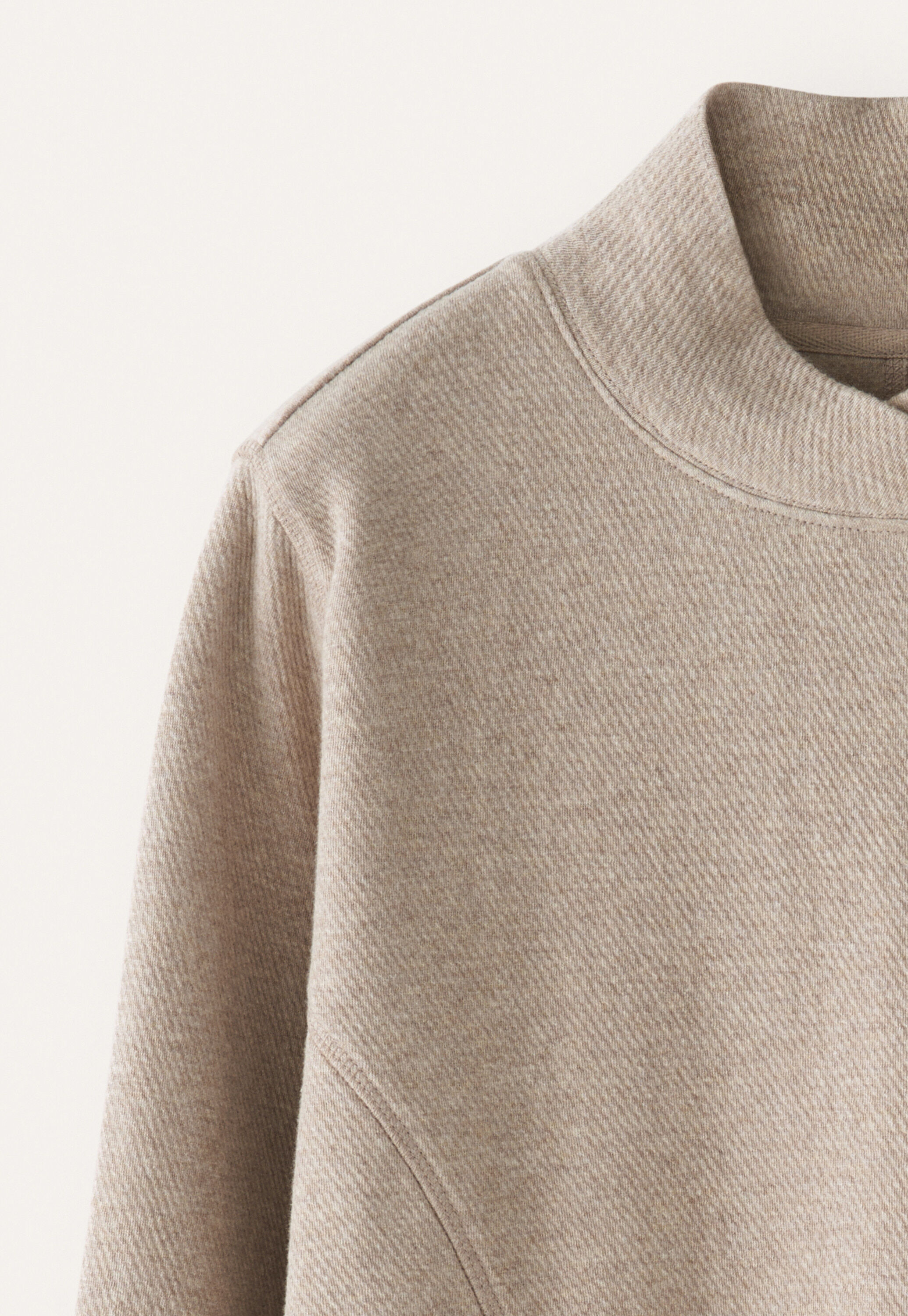 Cross-over neck sweatshirt