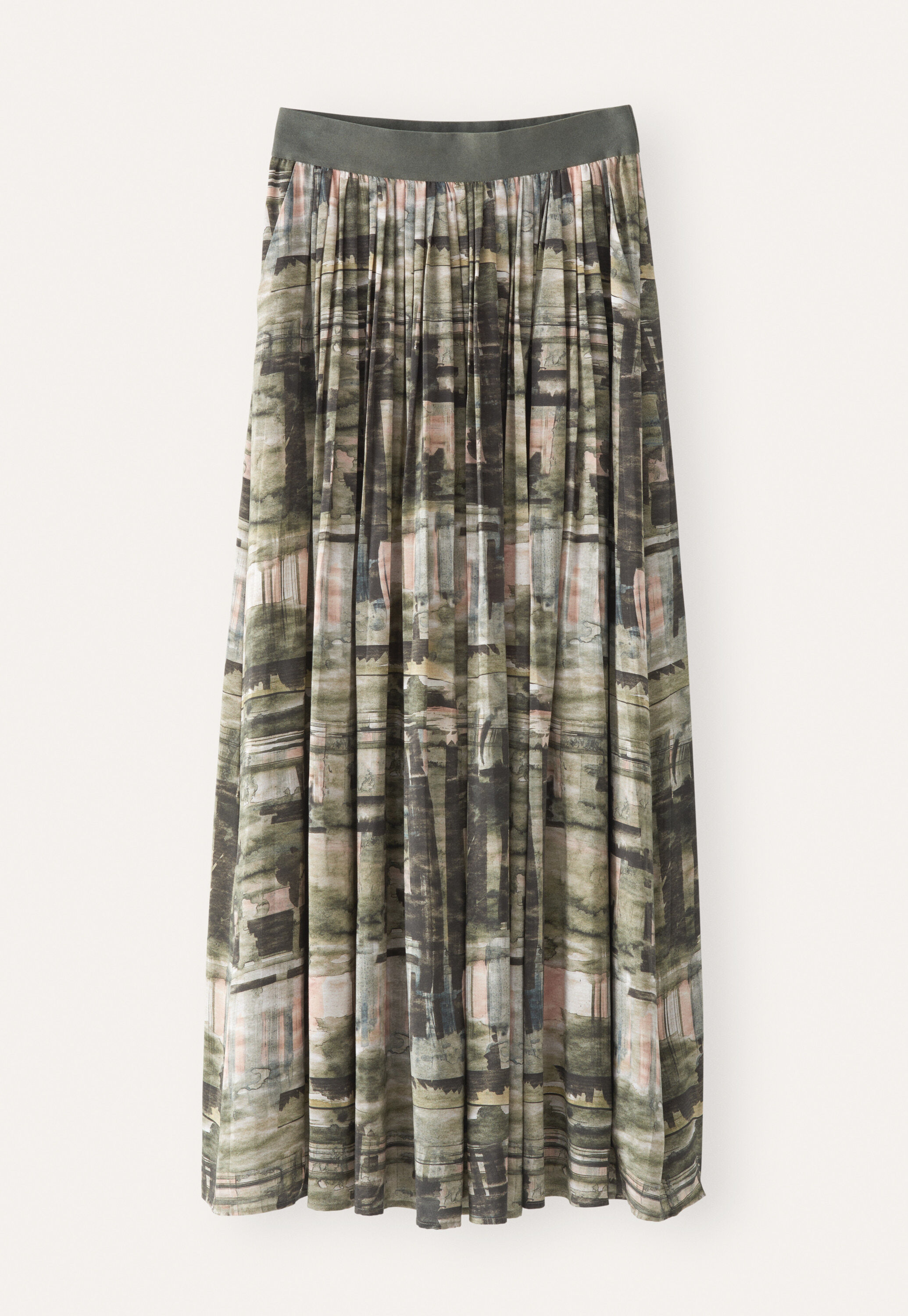 Printed silk skirt