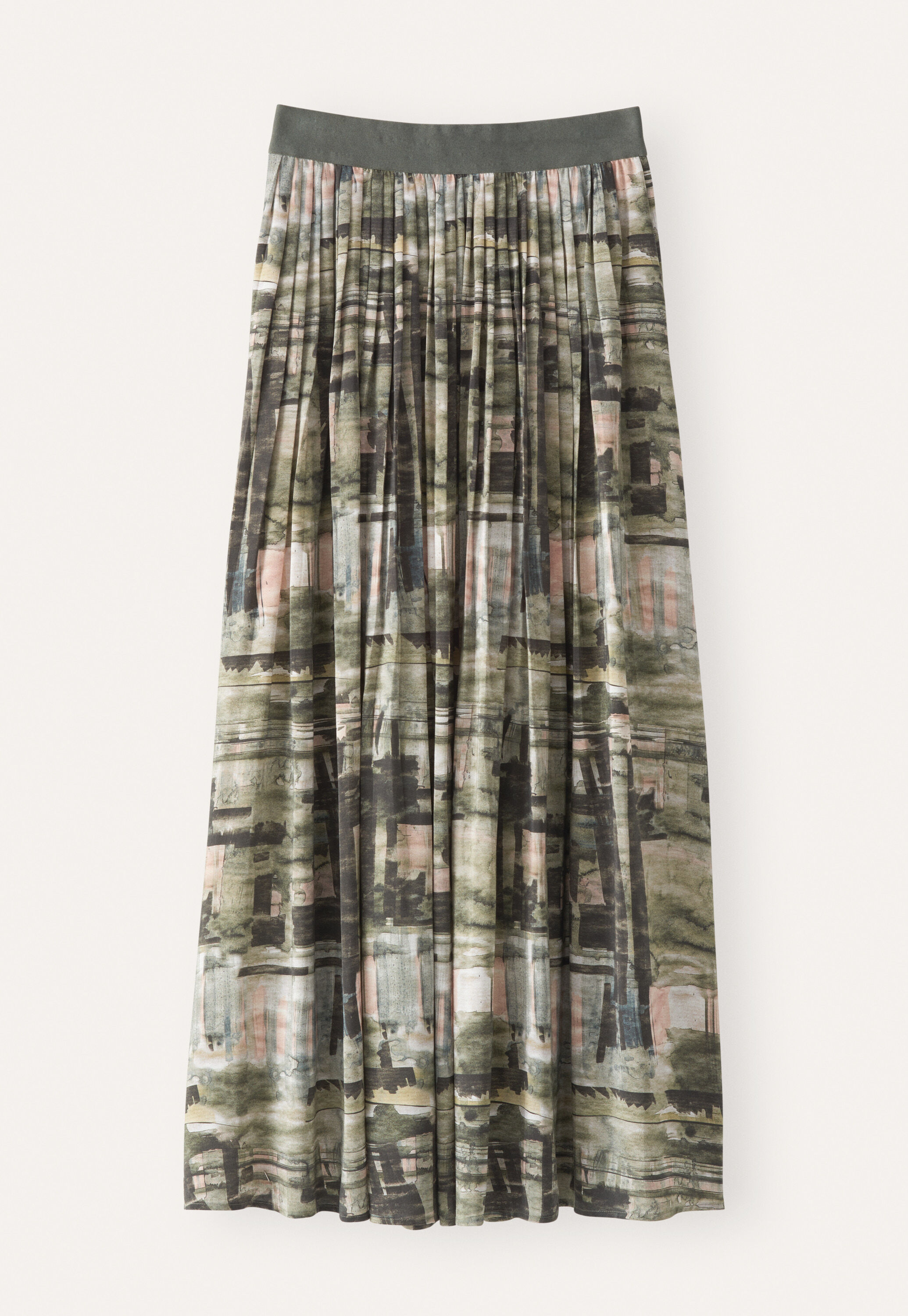 Printed silk skirt