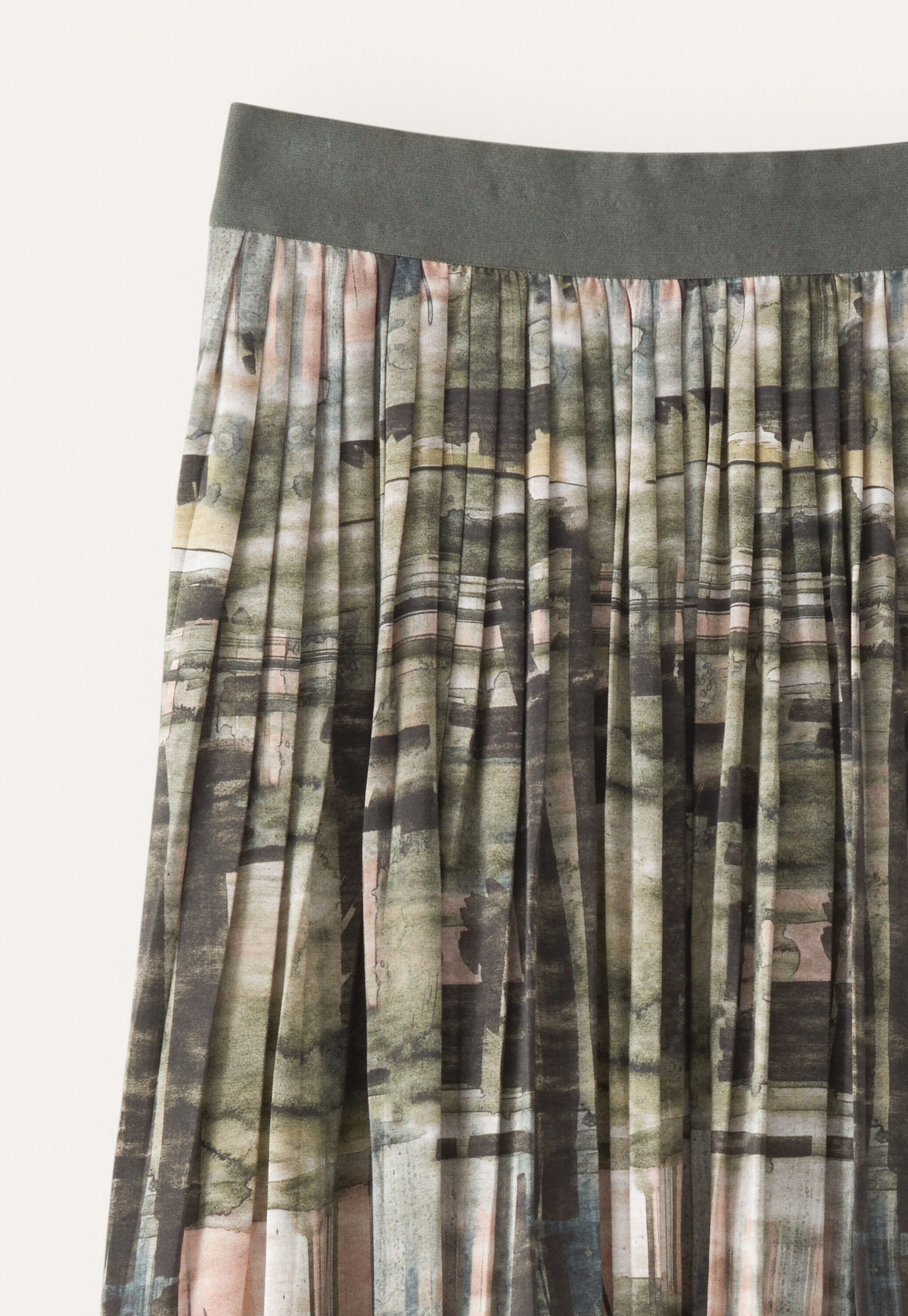 Printed silk skirt