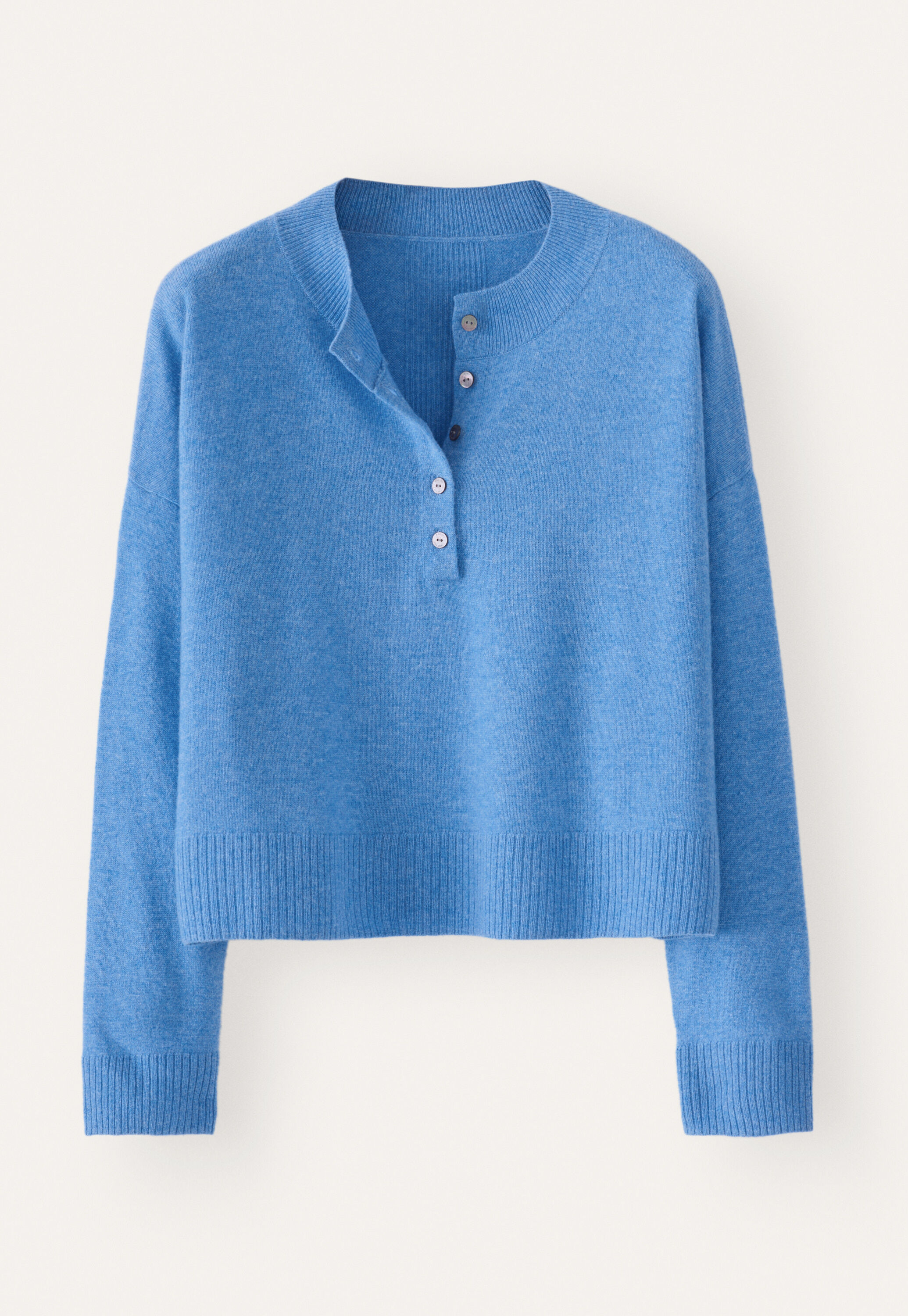 Button-neck sweater, Soft marine, large