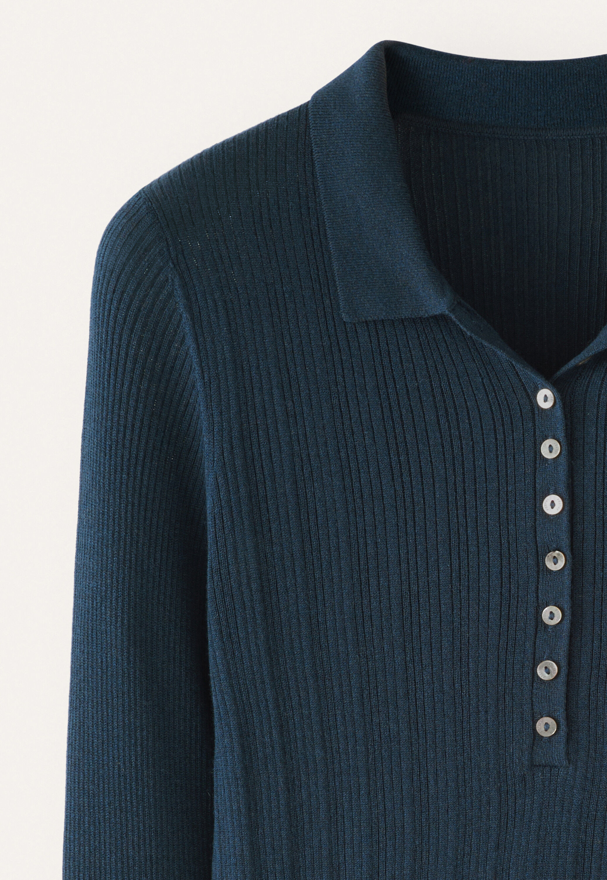 Ribbed polo sweater
