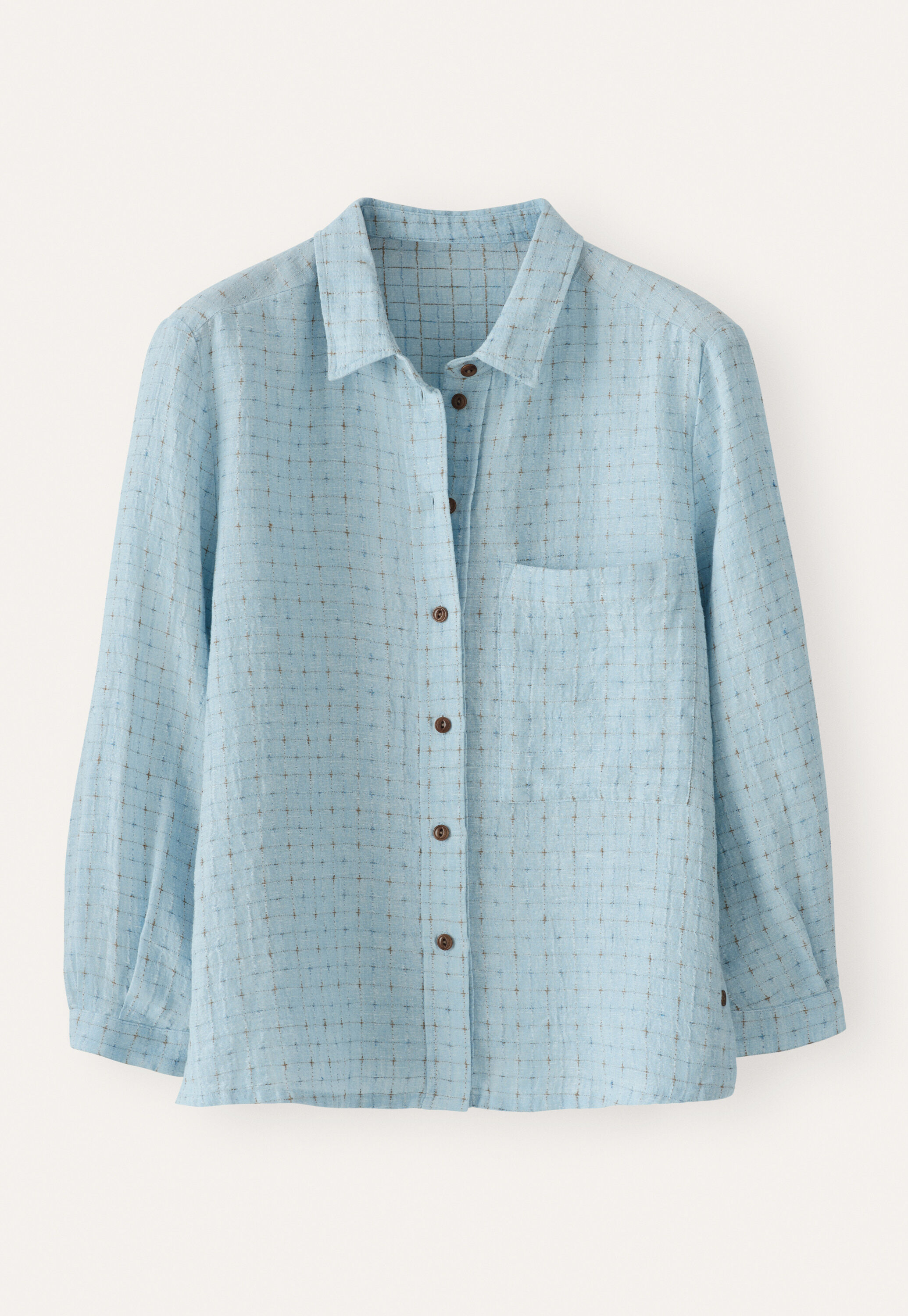 Cross-weave shirt, Soft blue, large