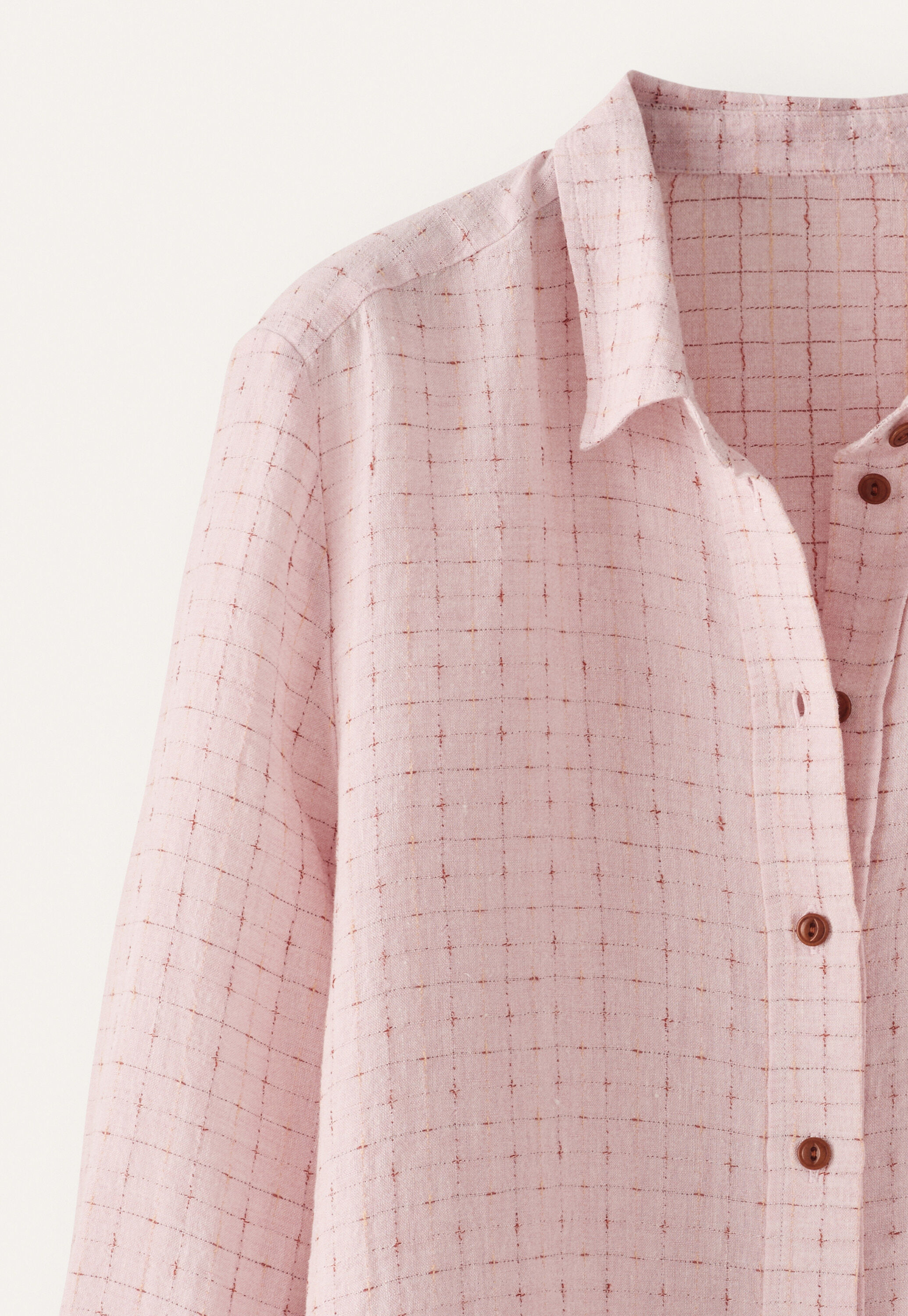 Cross-weave shirt, Soft pink, large