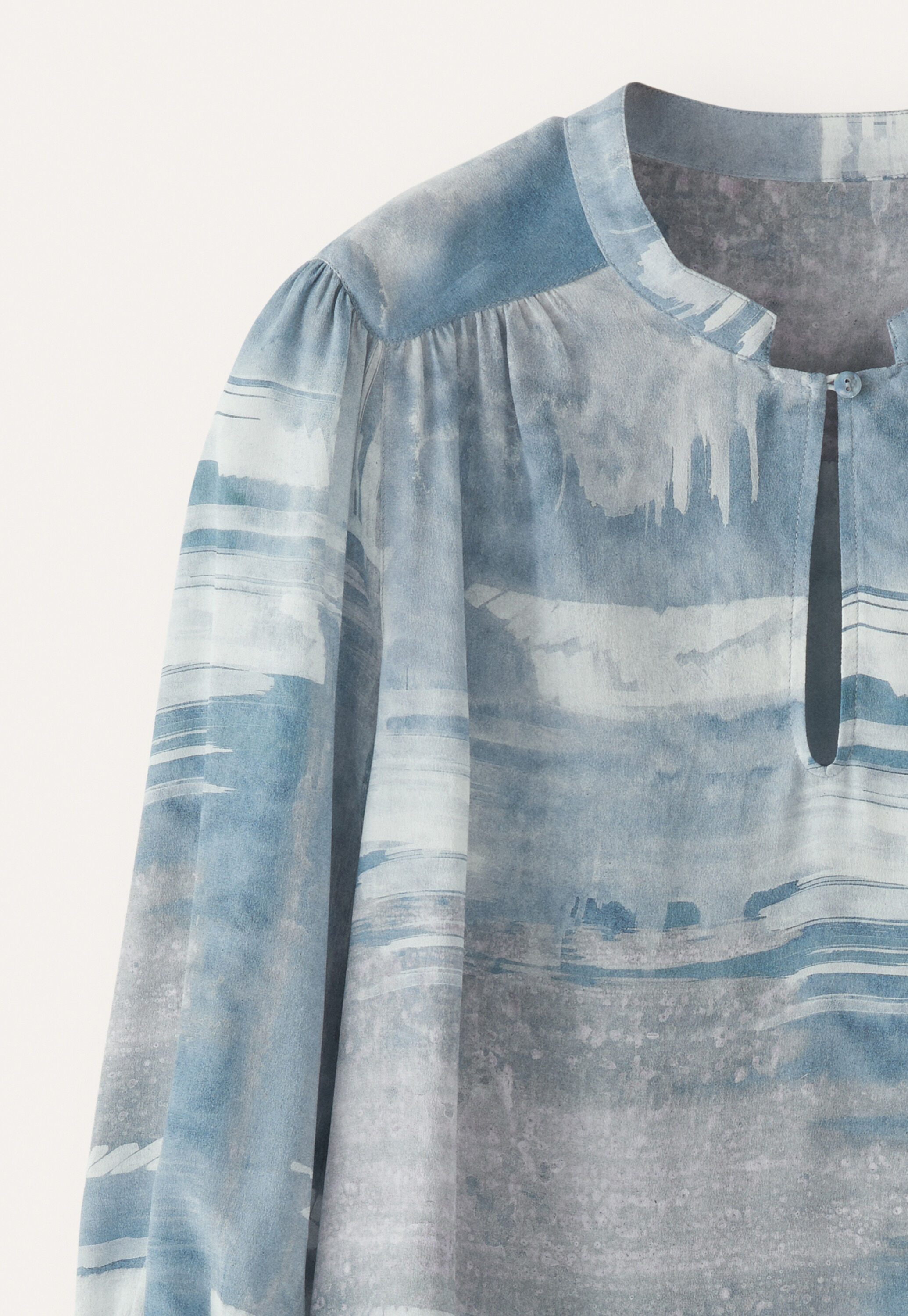 Gathered yoke blouse